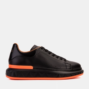 Shock Diffusion The Linq  Black & Orange Leather Men Sneaker