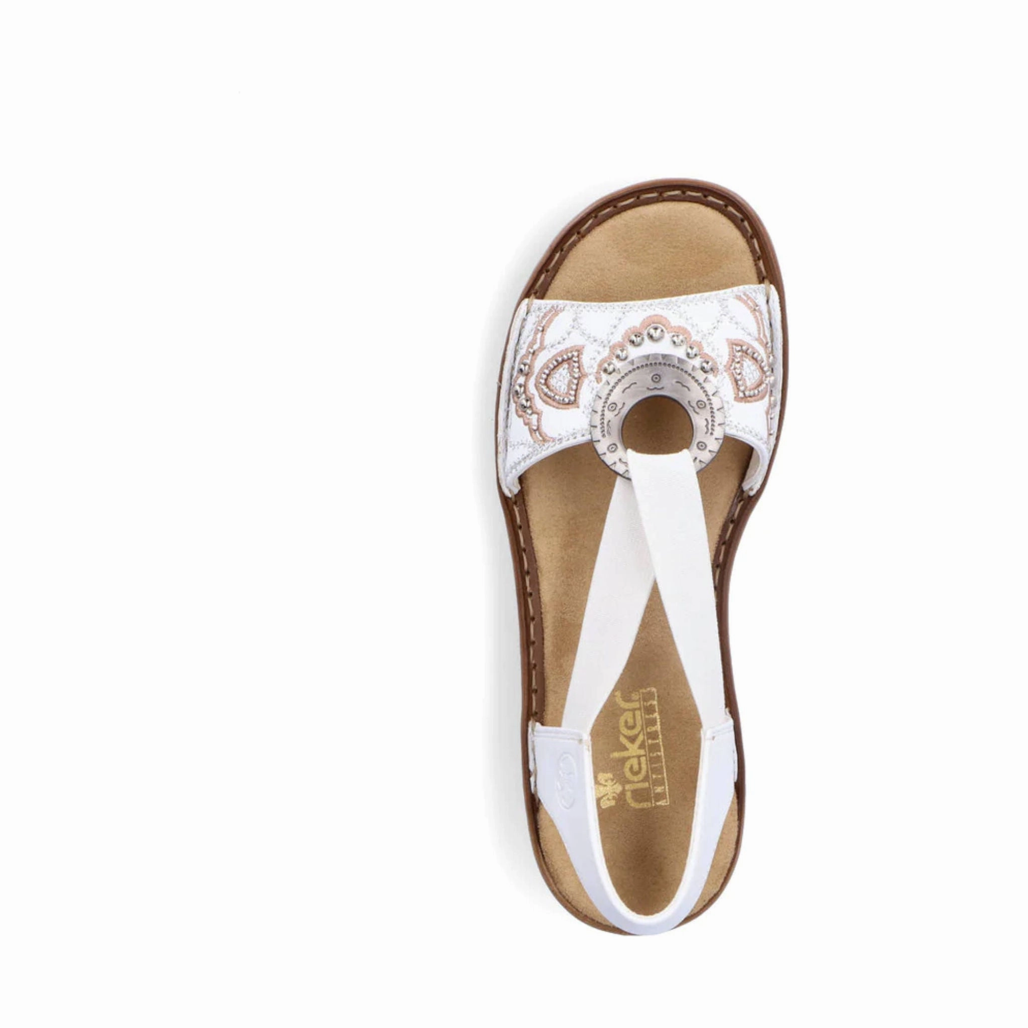 Fashionable Flip-flops for Travel Bare Feel Rieker Women's Regina Sandal - White