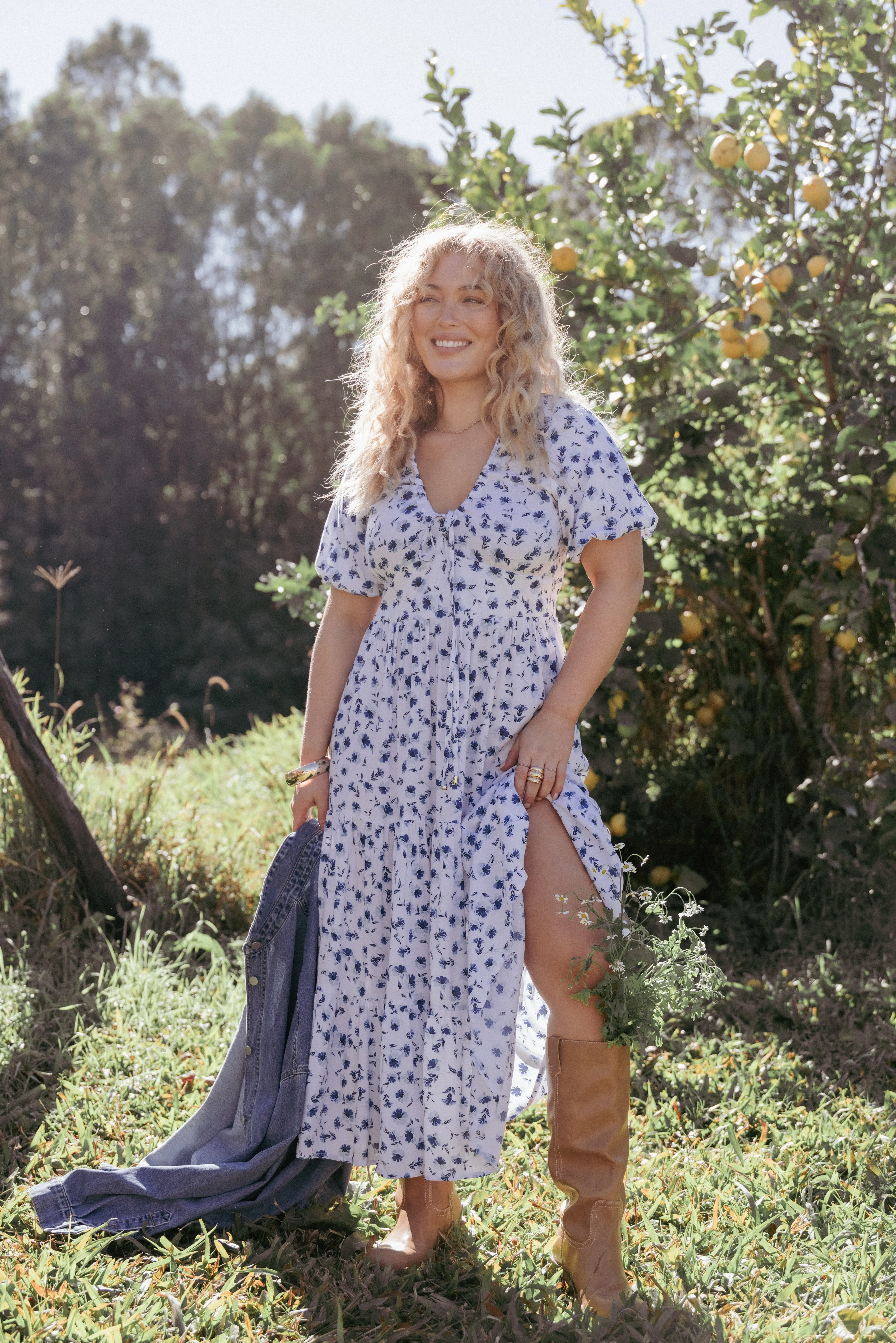 Eye Appeal Roberts Maxi Dress - Blue Ditsy Floral