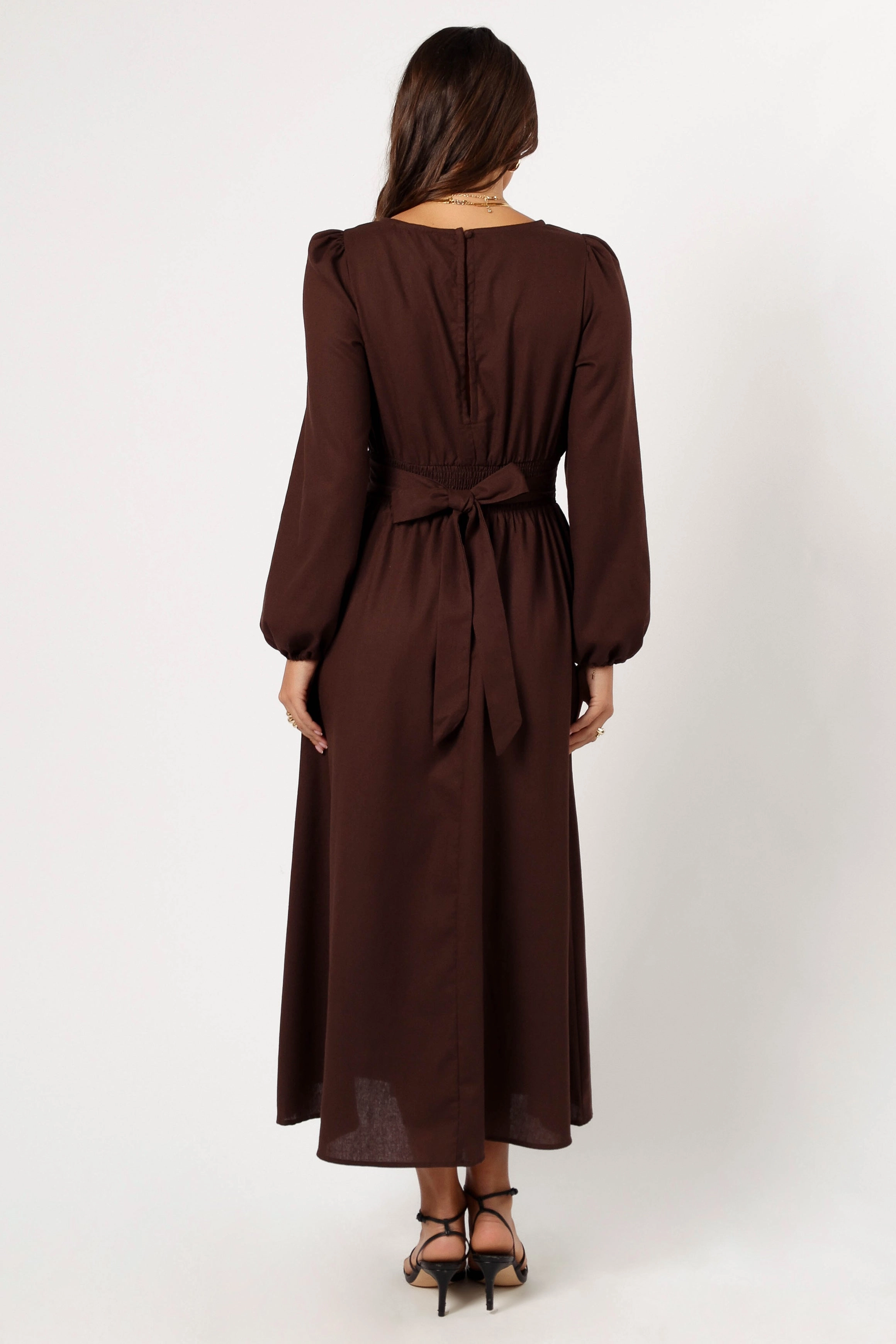 Roman Long Sleeve Maxi Dress - Brown Body Ease Trendy Fit