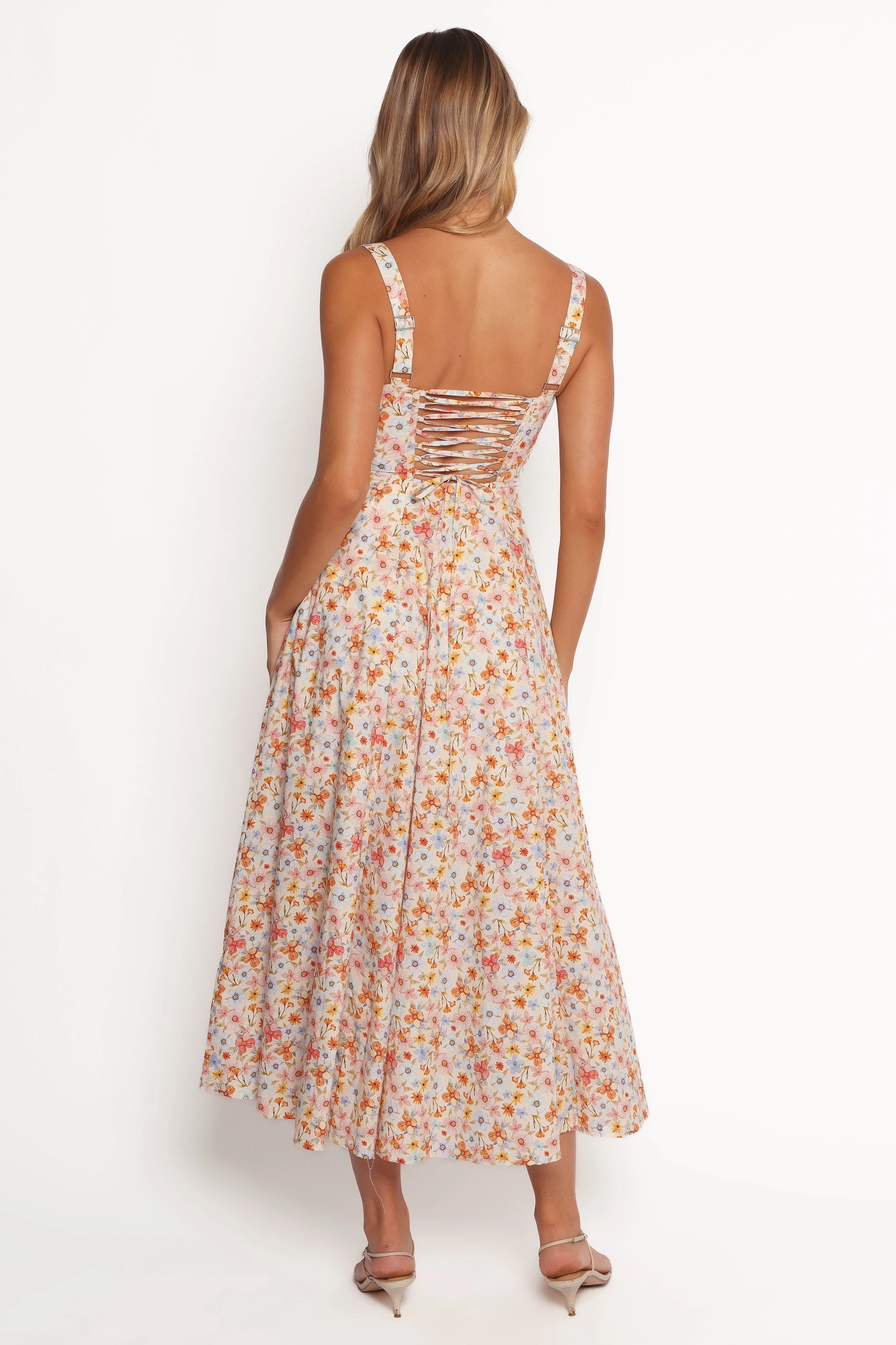 Wisteria Midi Dress - Orange Art Spirit