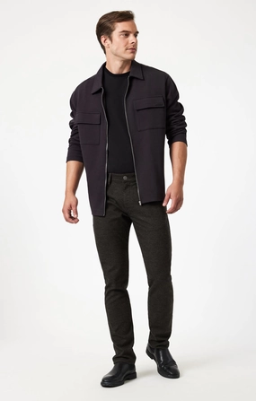 JAKE SLIM LEG IN BROWN HERRINGBONE Friction Resistant Fabric