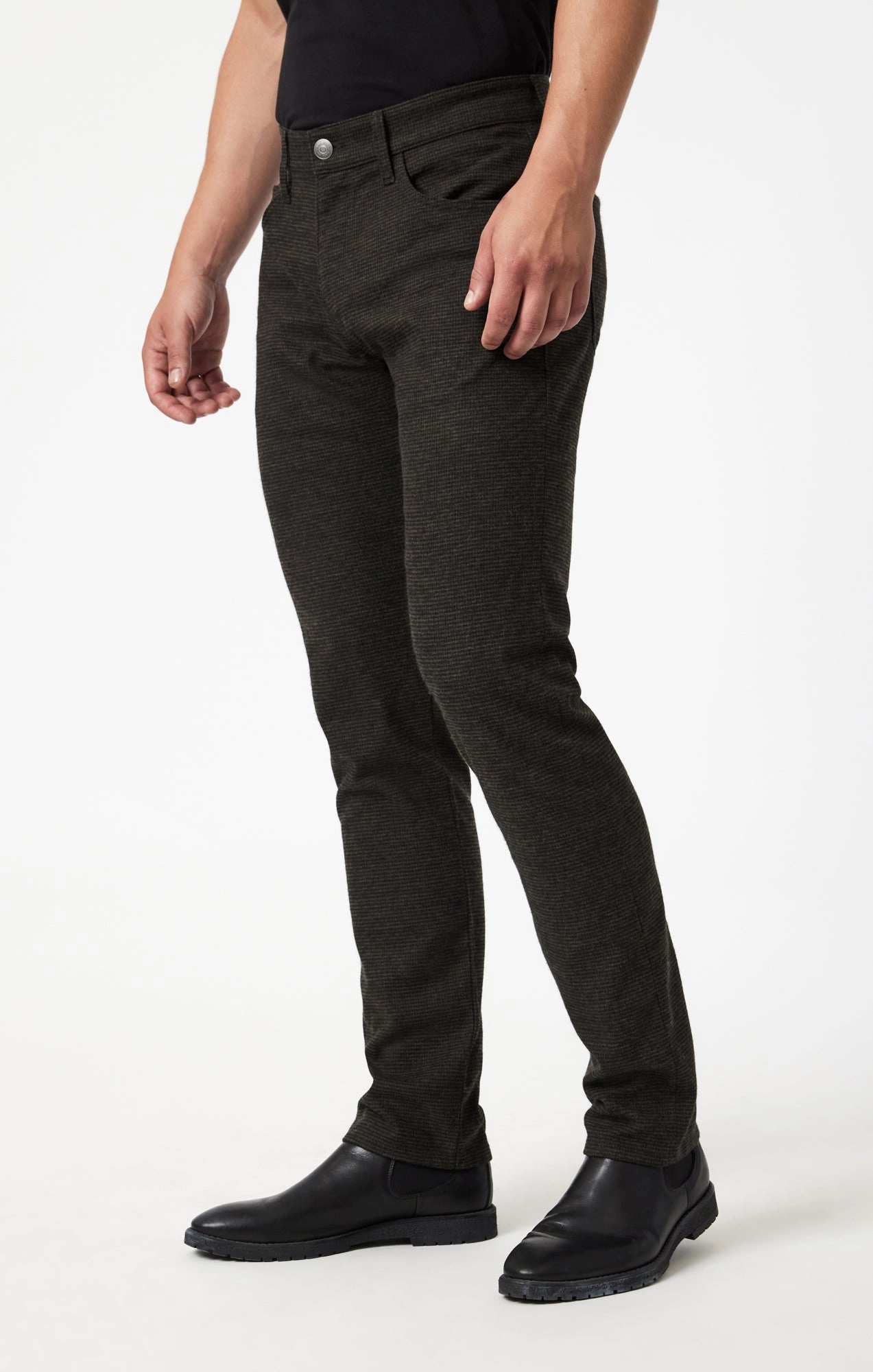 Slim Look Fit Stylish Look JAKE SLIM LEG IN BROWN HERRINGBONE