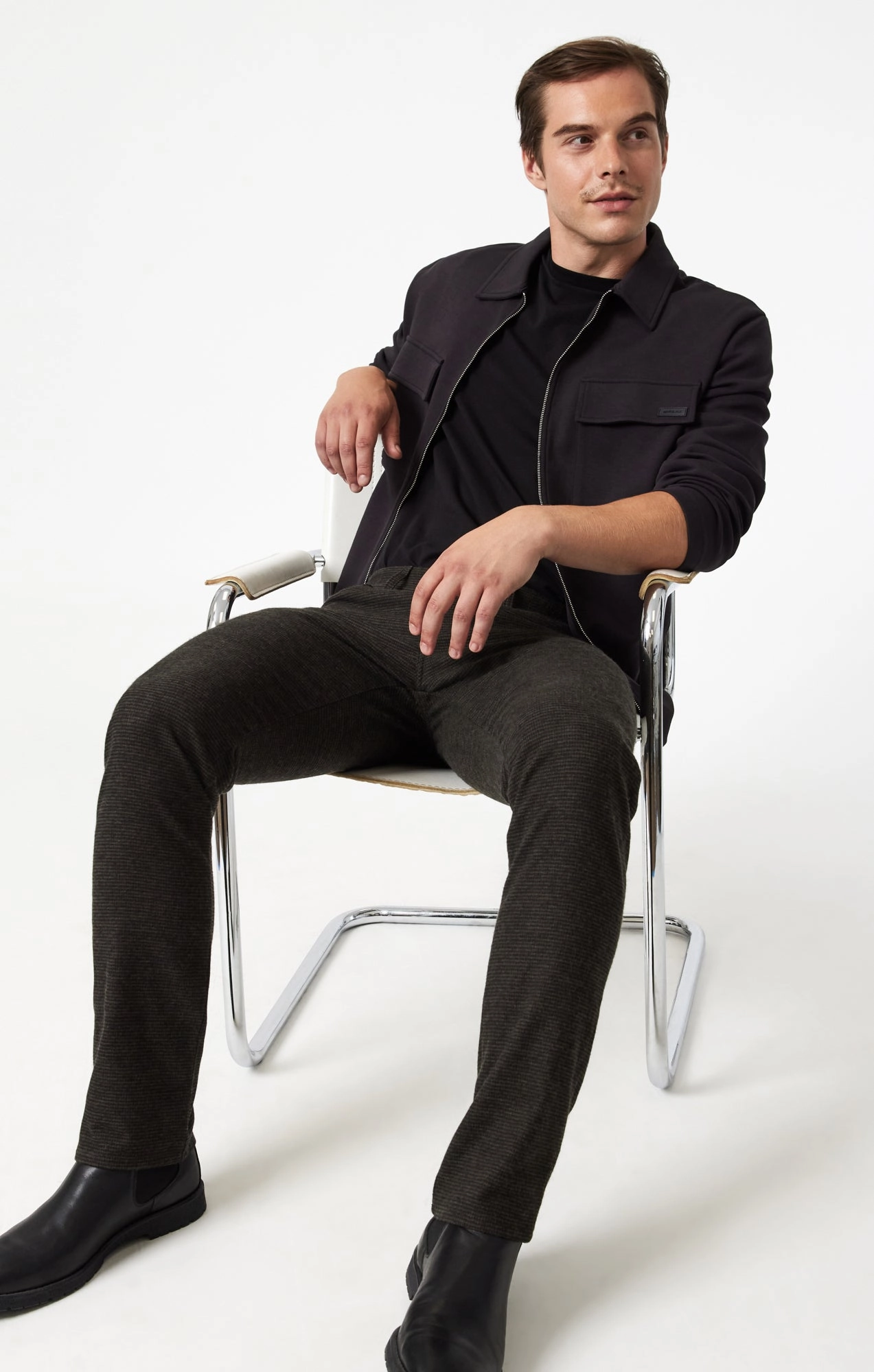 Urban Edge JAKE SLIM LEG IN BROWN HERRINGBONE