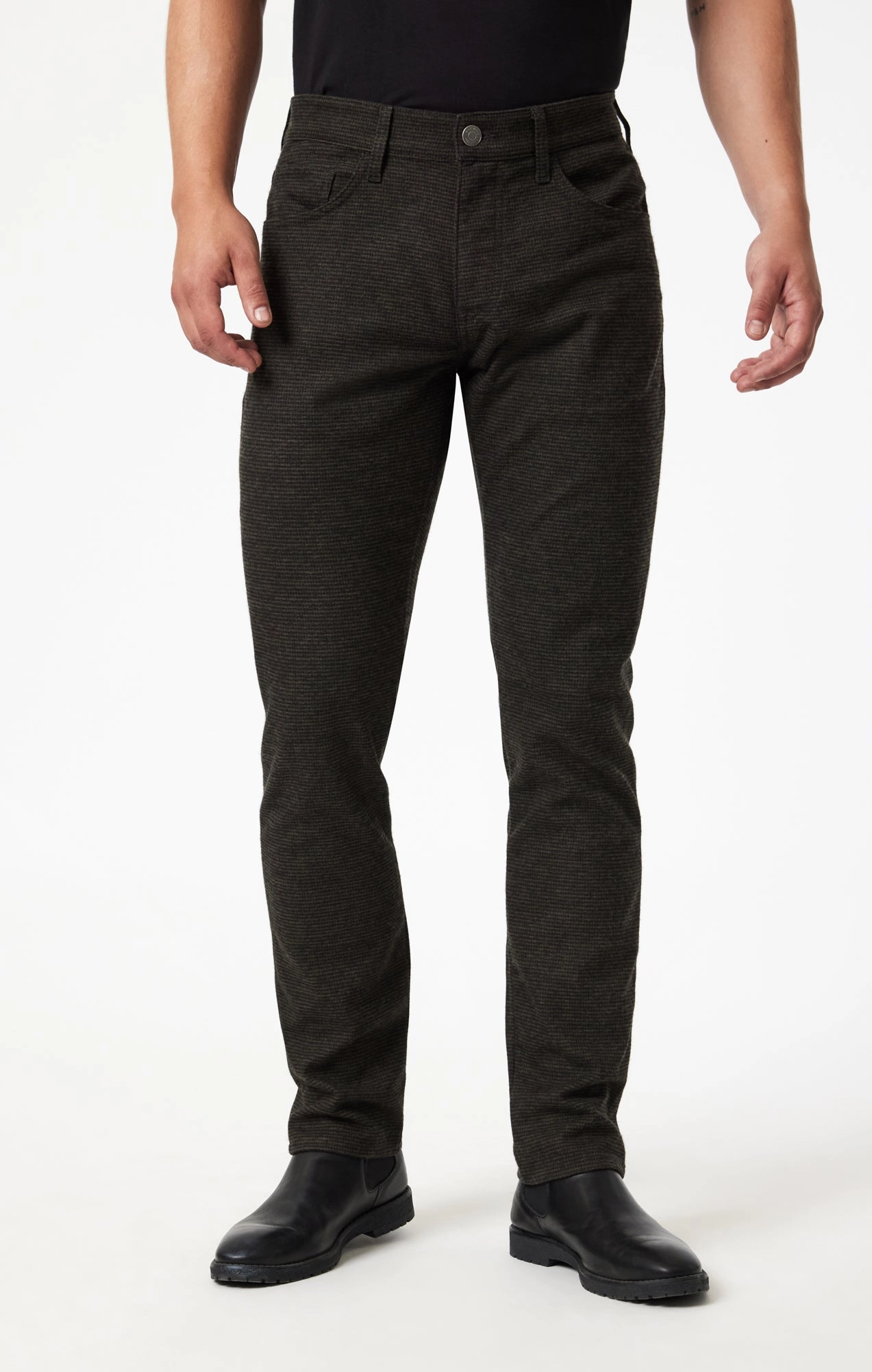 Anti Pilling Textile JAKE SLIM LEG IN BROWN HERRINGBONE