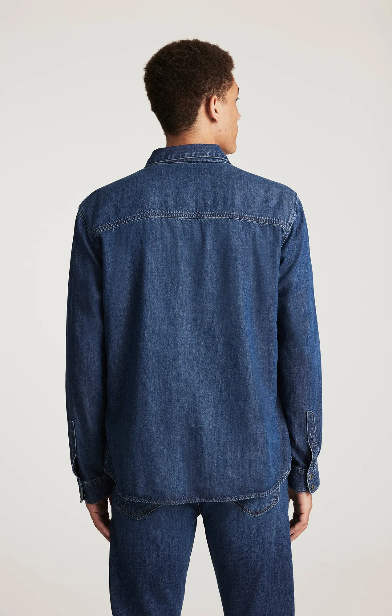 ROY DENIM SHIRT IN DARK INDIGO LUXE BLACK Anti-static