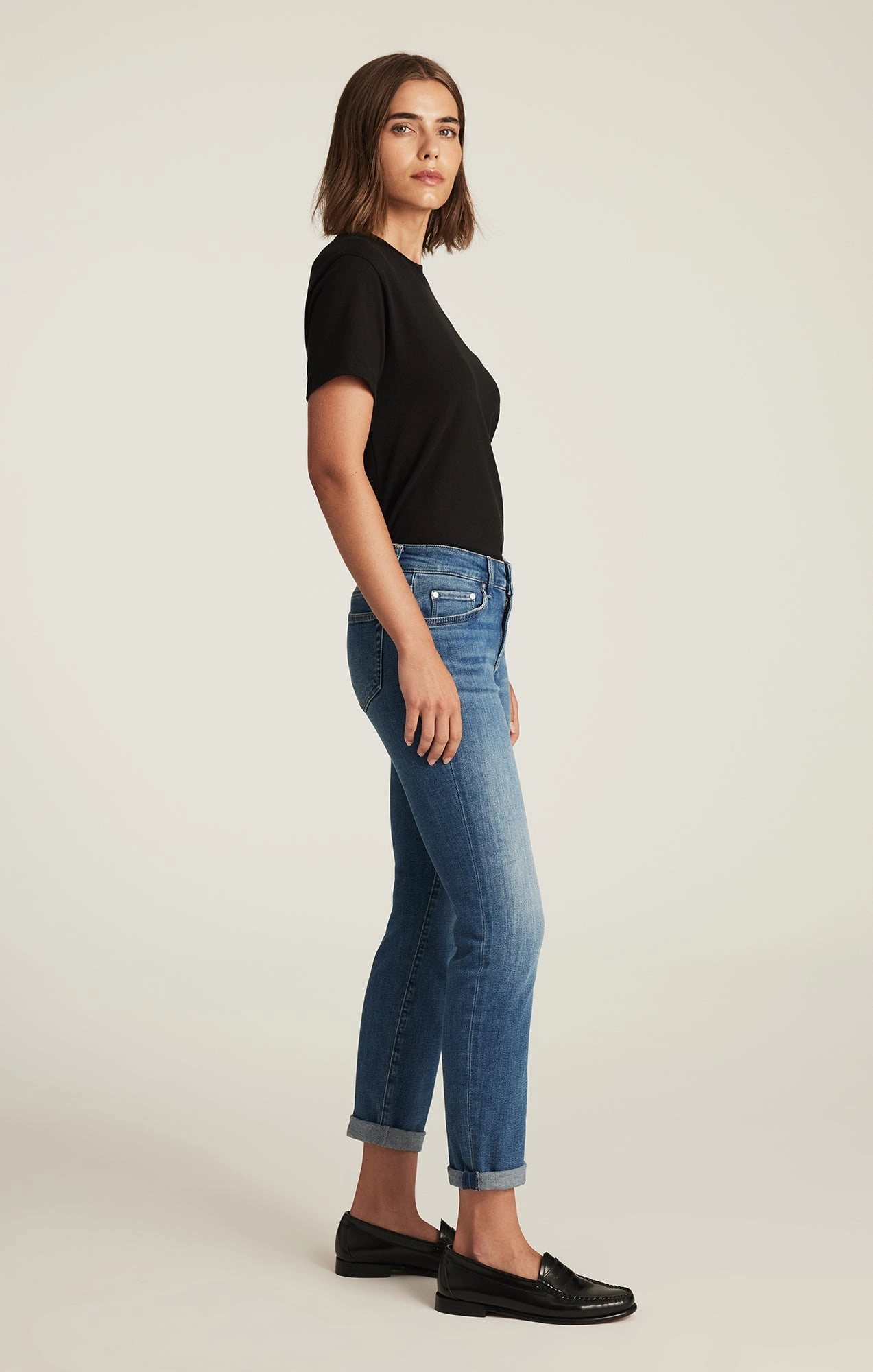 Daily Uniform Suitable Fit EMMA SLIM BOYFRIEND IN USED BRUSHED TRIBECA