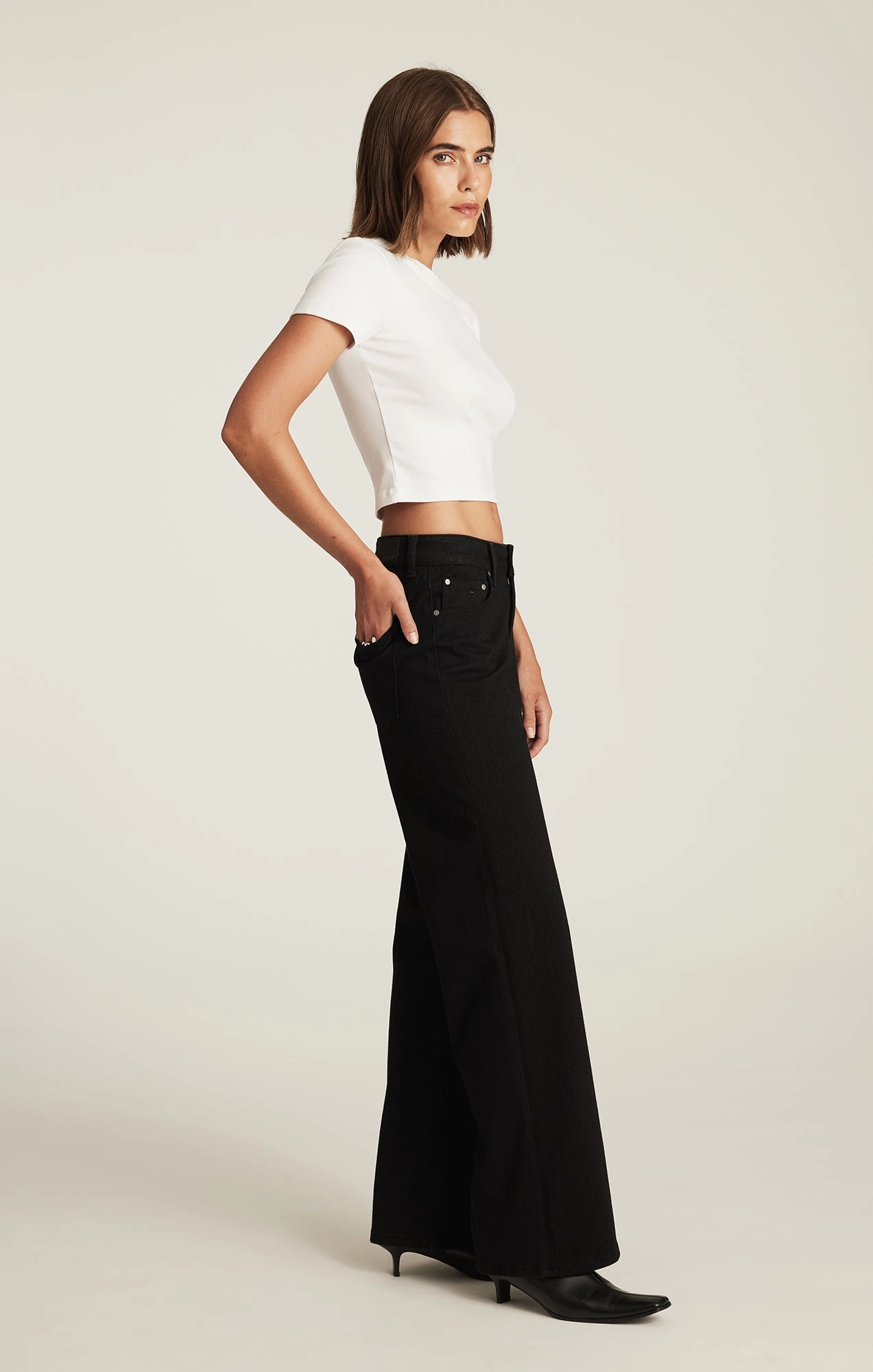 Organic Cotton Material SABRINA WIDE LEG IN BLACK MOVE