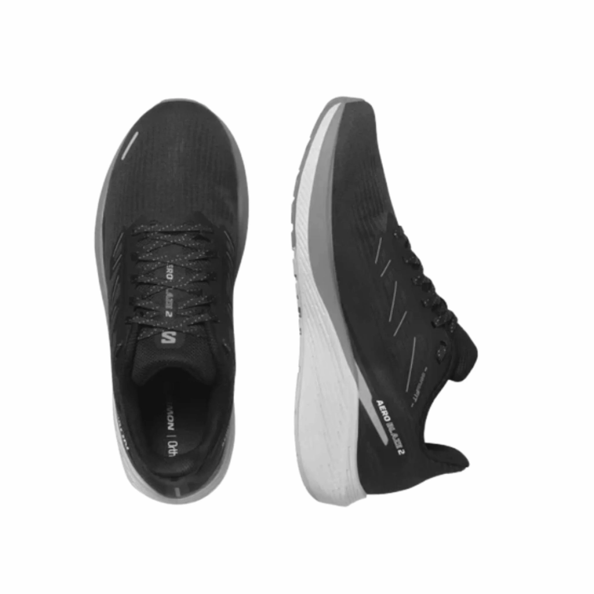 Salomon Men's Aero Blaze 2 Road Running Shoes - Black/Sharkskin ScratchResistantSurface Non Irritating Seams