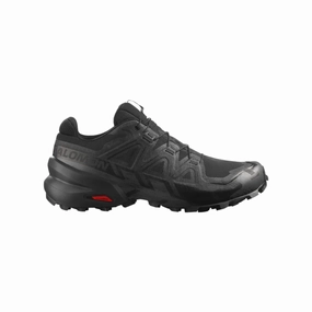 Soft outsole Salomon Men's Speedcross 6 Gore Tex Trail Running Shoes - Black / Black / Phantom
