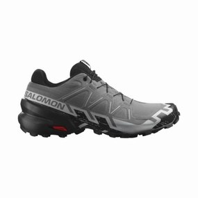 Salomon Men's Speedcross 6 Trail Running Shoes - Quiet Shade/Black/Pearl Blue Adjustable Midfoot Strap ScratchResistant