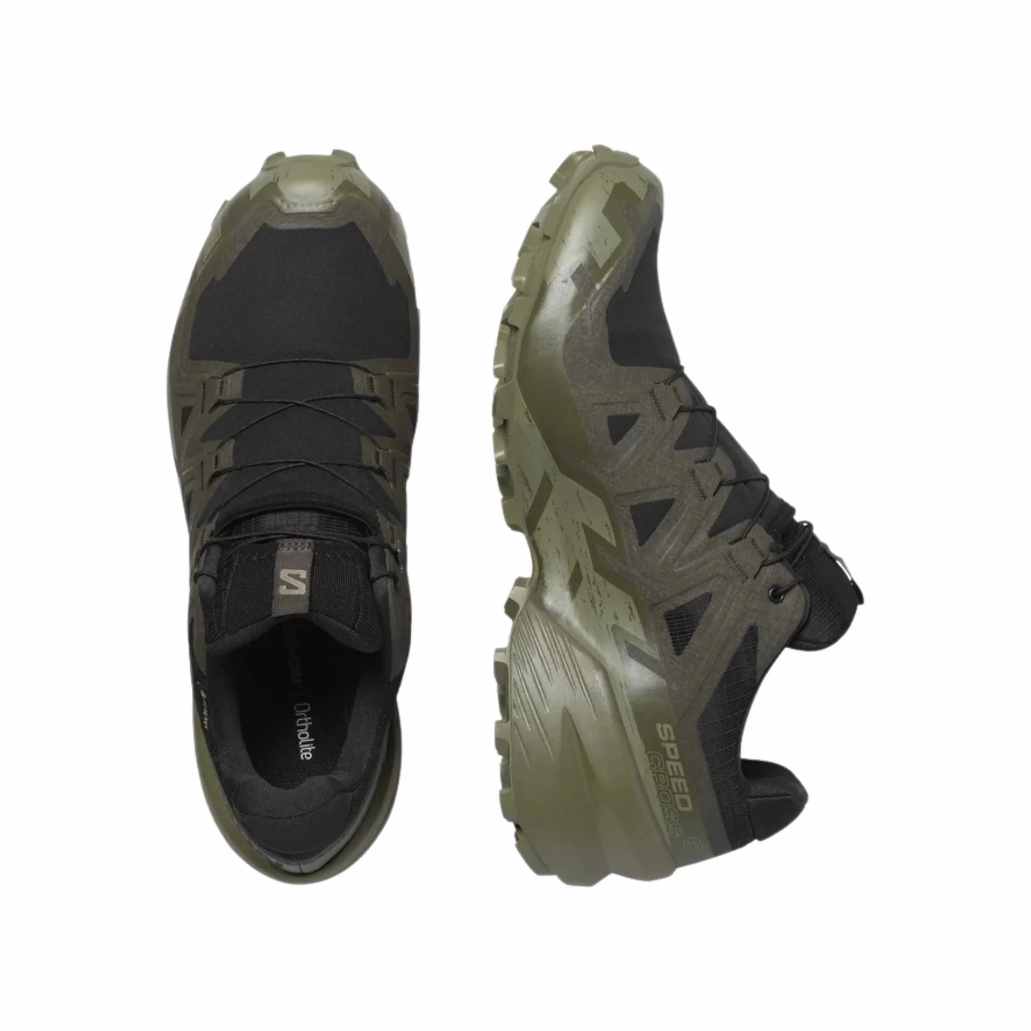 Salomon Men's Supercross 6 Gore Tex Hiking Shoes - Black / Peat / Deep Lichen Green Multi Use