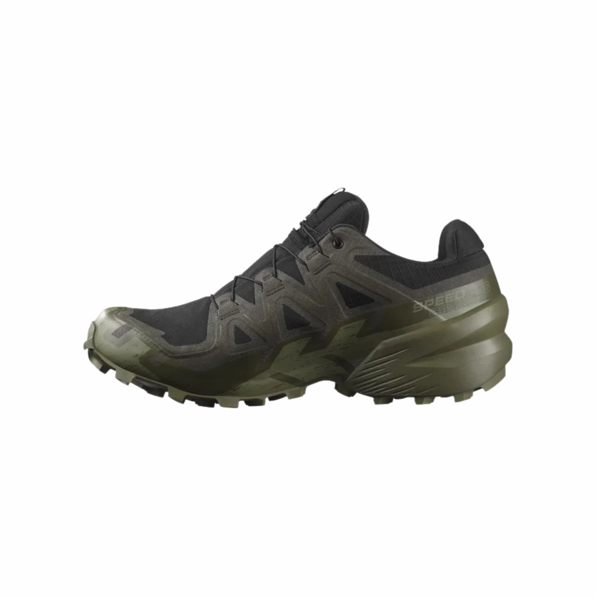 Salomon Men's Supercross 6 Gore Tex Hiking Shoes - Black / Peat / Deep Lichen Green Foam Backing Easy Match