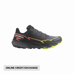 Smooth Step Comfort Tongue Salomon Men's Thundercross Trail Running Shoes - Black/Quiet Shade/Fiery Coral