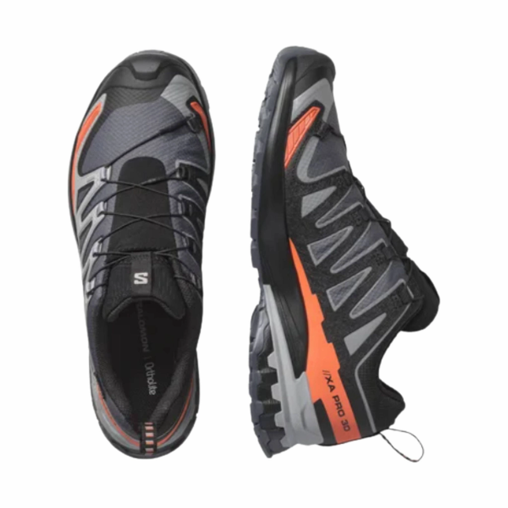 City Motion Rocker Sole Tech Salomon Men's XA Pro 3D V9 GoreTex Trail Running Shoes - Turbulence/Black/Burnt Ochre