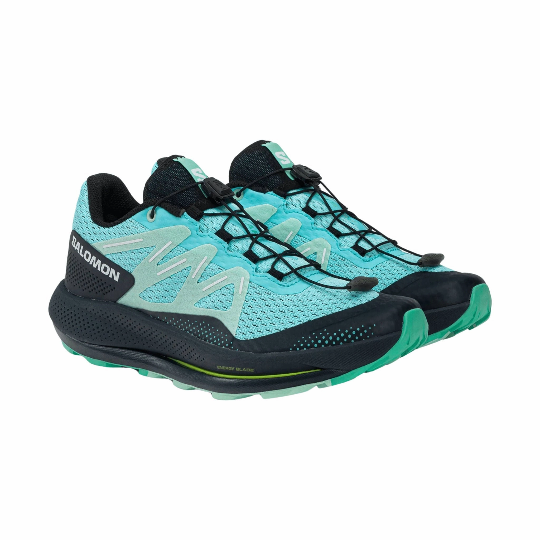 Non-marking sole Salomon Women's Pulsar Trail Running Shoes - Blue Radiance/Carbon/Yucca