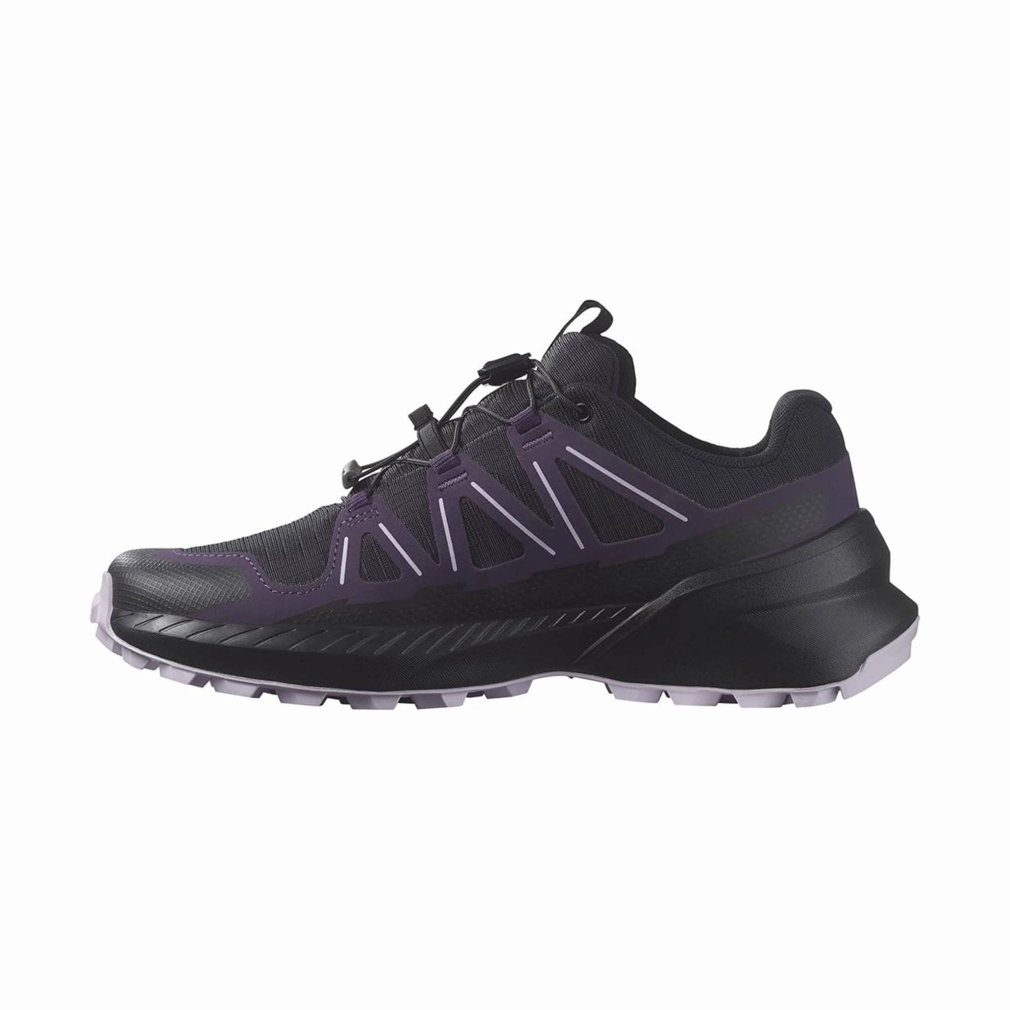 Salomon Women's Speedcross Peak Hiking Shoes - Black/Nightshade/Orchid Petal Soft Leather Finish Lace System