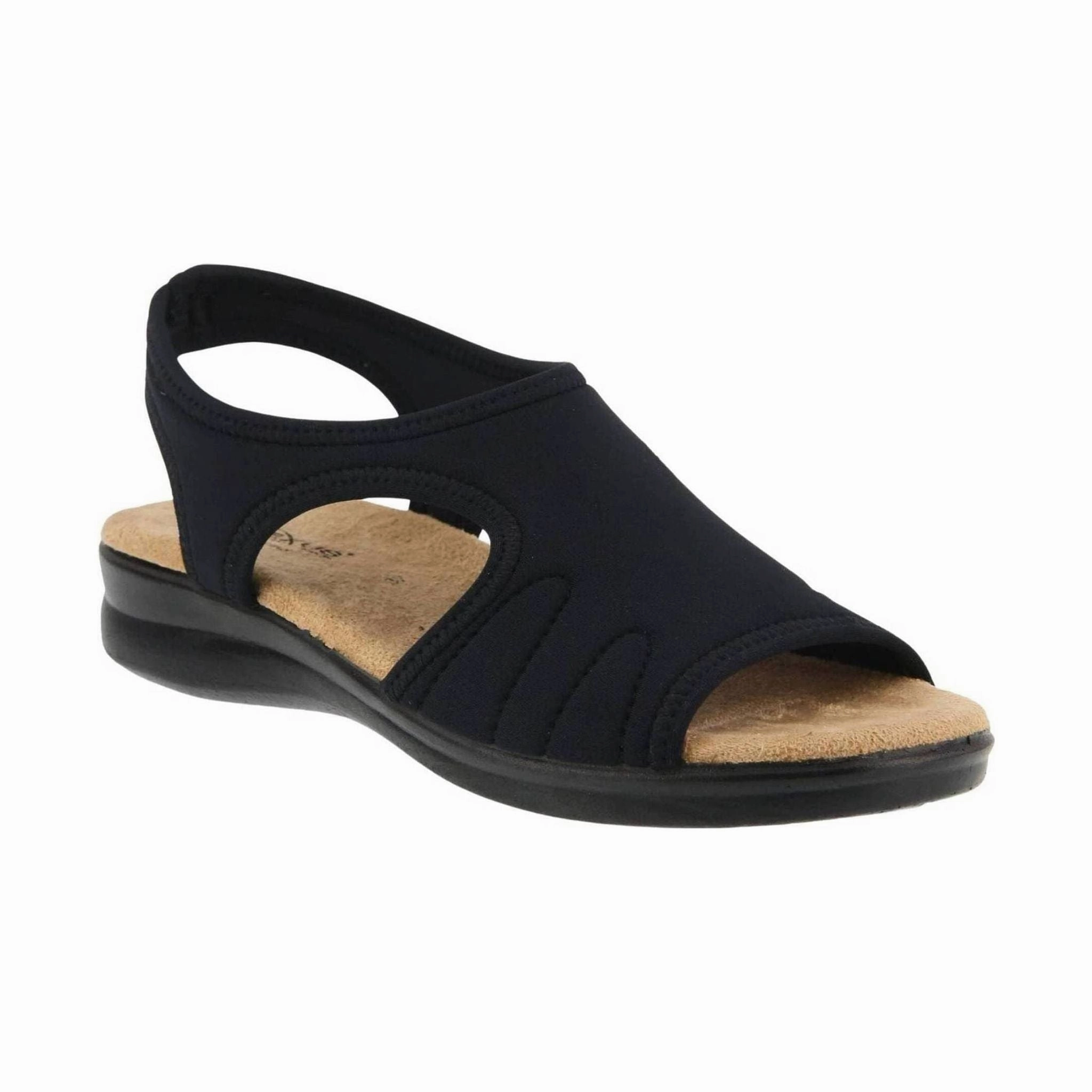 Molded Footbed Sporty Flats Flexus Women's Nyaman Sandal - Black
