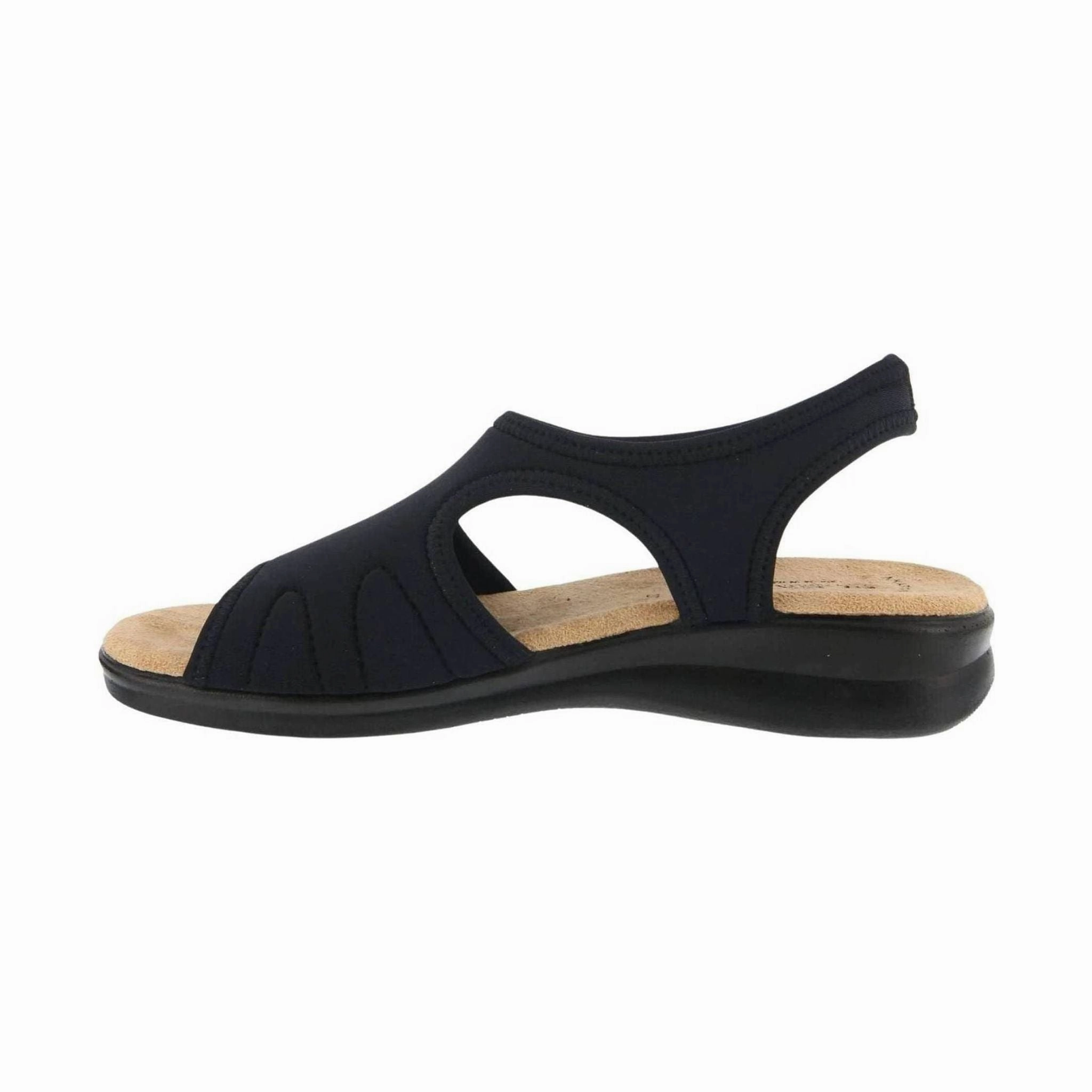 Flexus Women's Nyaman Sandal - Black Travel-ready Footwear