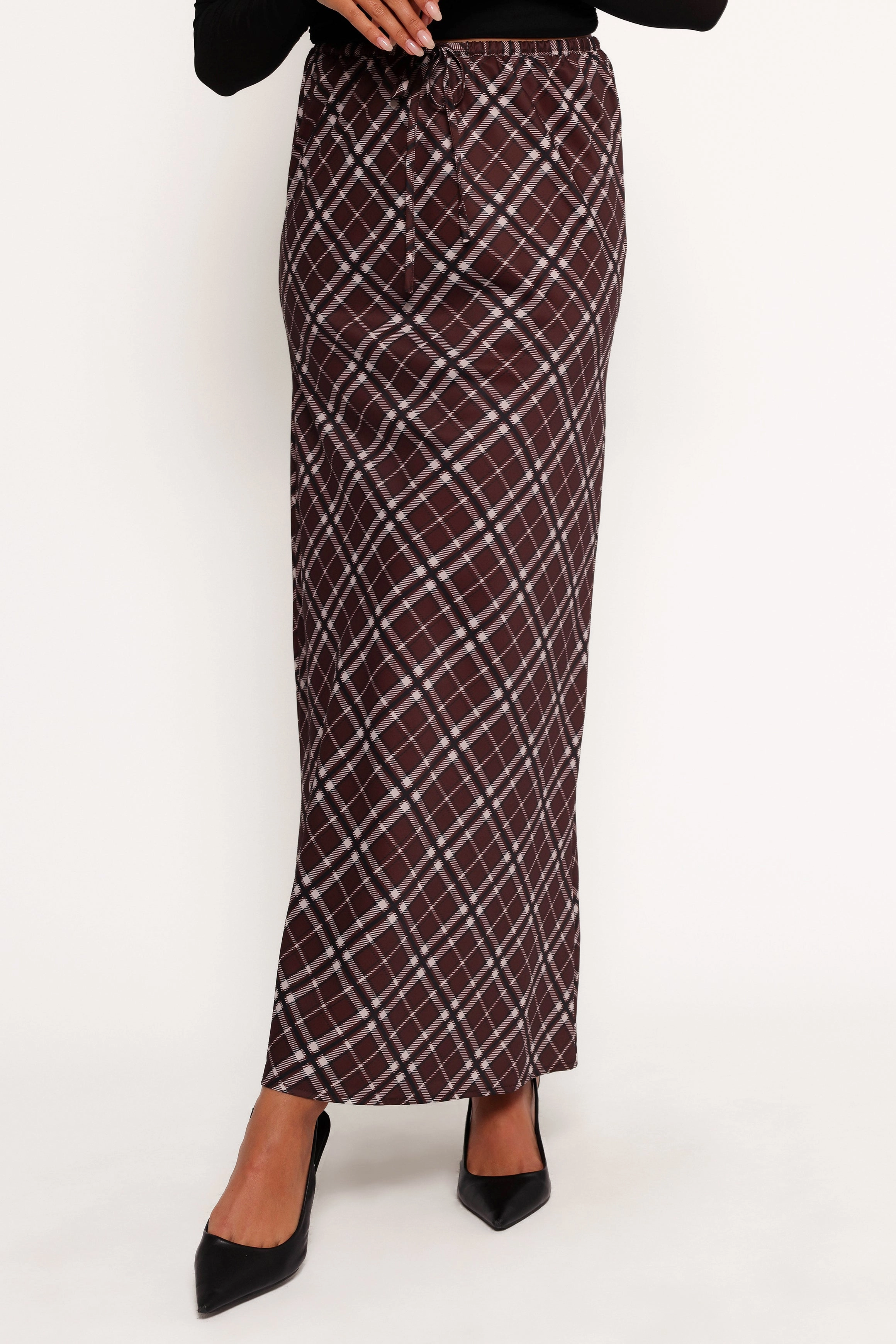 Style Preview Sandra Midi Skirt - Brown Check