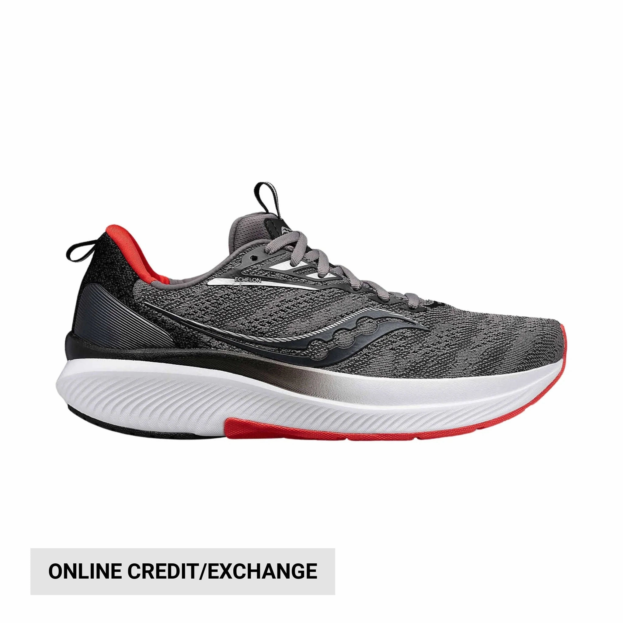 Lightweight Cushioned Sole Saucony Men's Echelon 9 Running Shoes - Charcoal/Red Sky