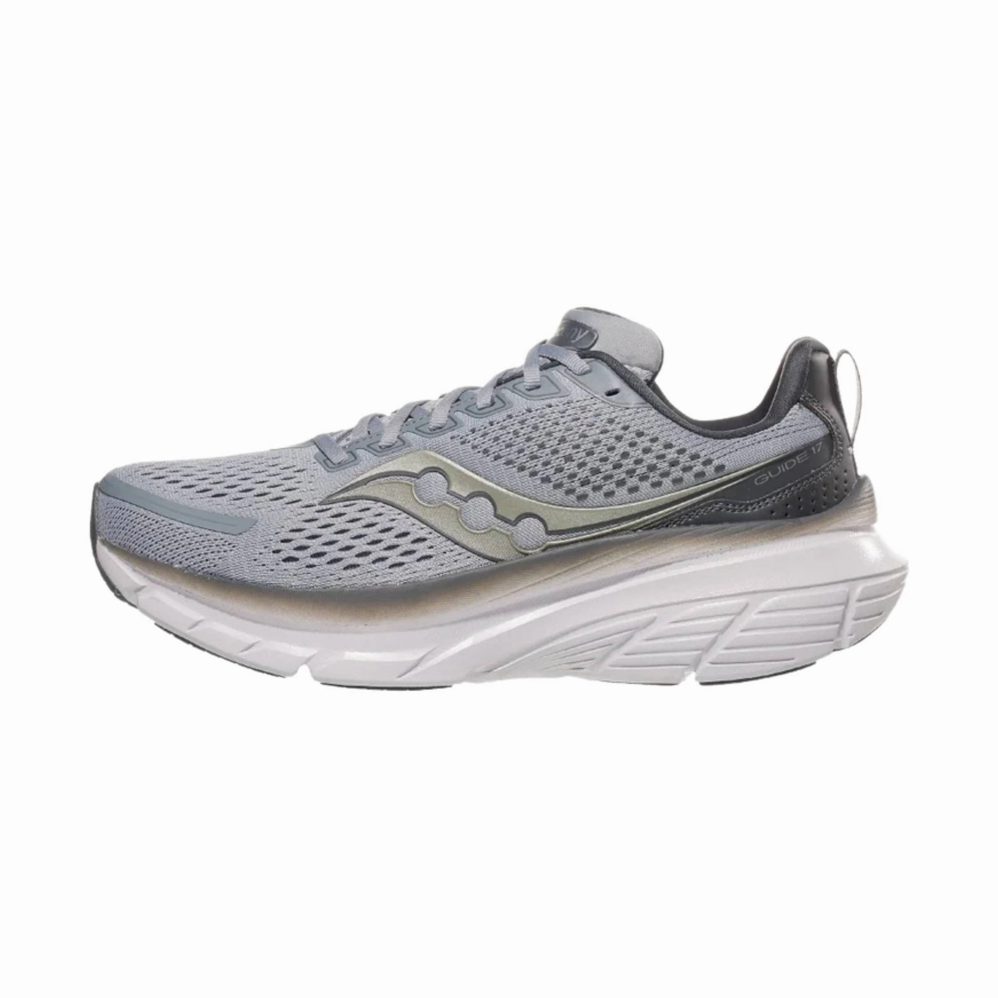 Saucony Men's Guide 17 Running Shoes - Flint/Shadow Wear   Resistant