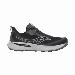Saucony Men's Peregrine 15 Trail Shoes - Black/Shadow Impact Diffusing Insoles