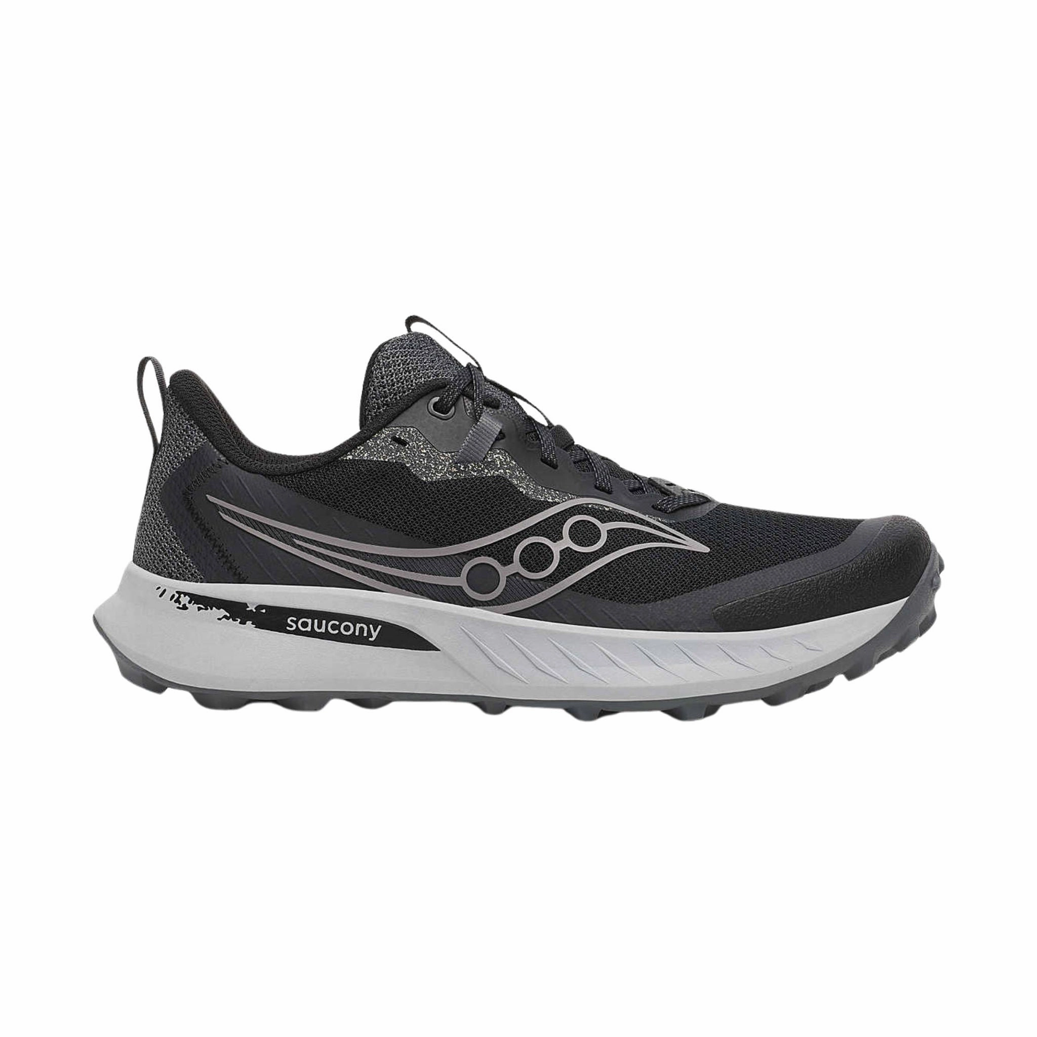 Saucony Men's Peregrine 15 Trail Shoes - Black/Shadow Impact Diffusing Insoles