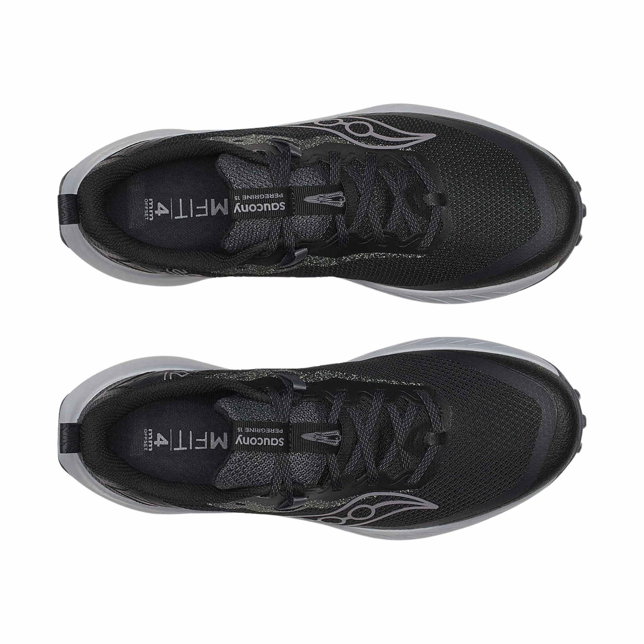 Saucony Men's Peregrine 15 Trail Shoes - Black/Shadow ArchSupport