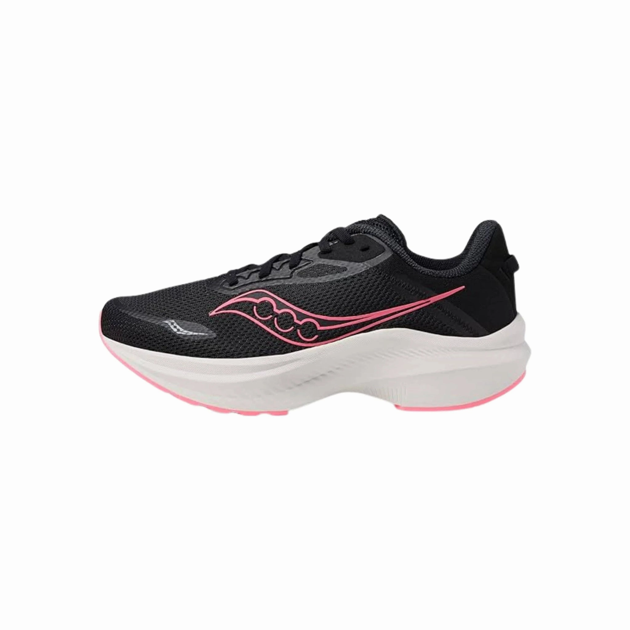 Saucony Women's Axon 3 Running Shoes - Black/Vizi Pink TPE Injection Midsole Mid   Top Style