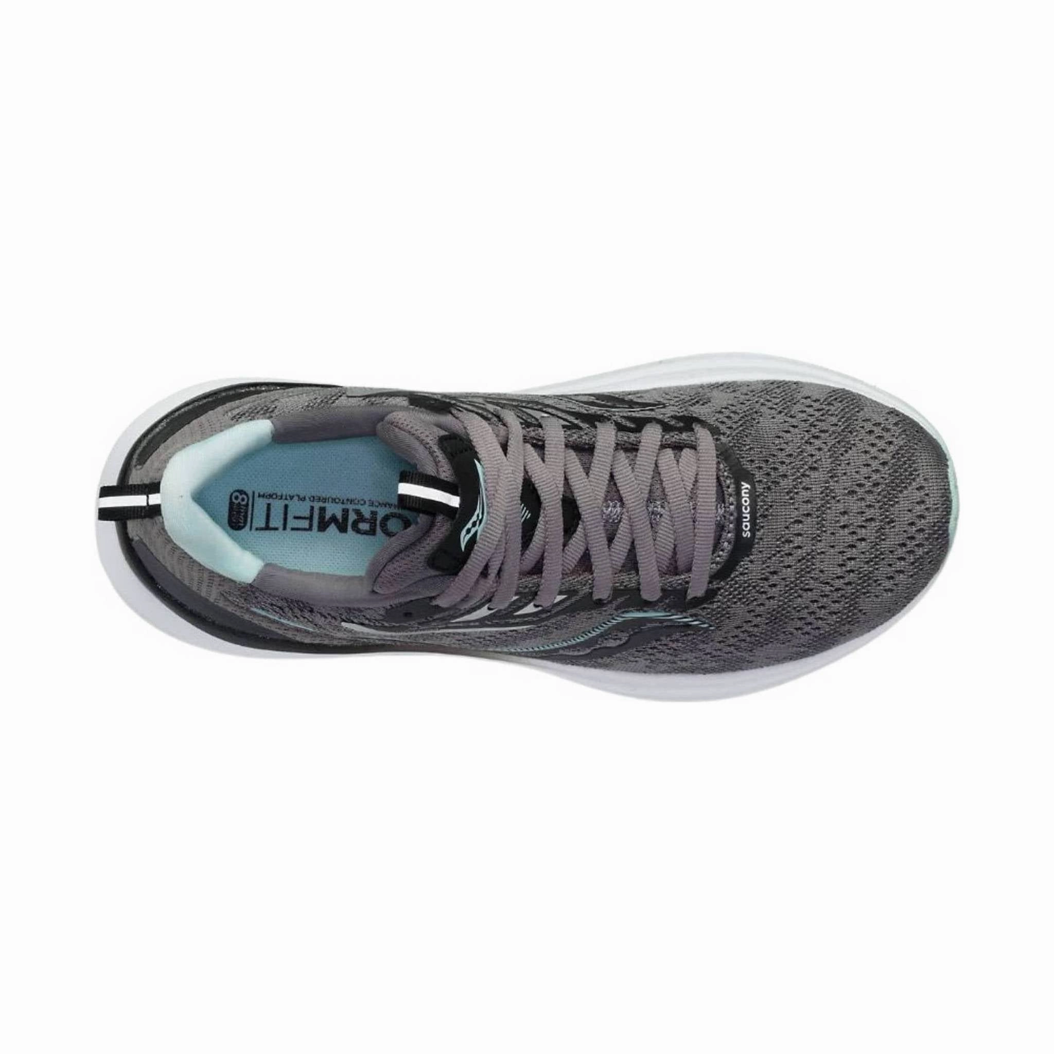 Quick Grip All-Round Wear Saucony Women's Echelon 9 Running Shoe - Charcoal/Ice