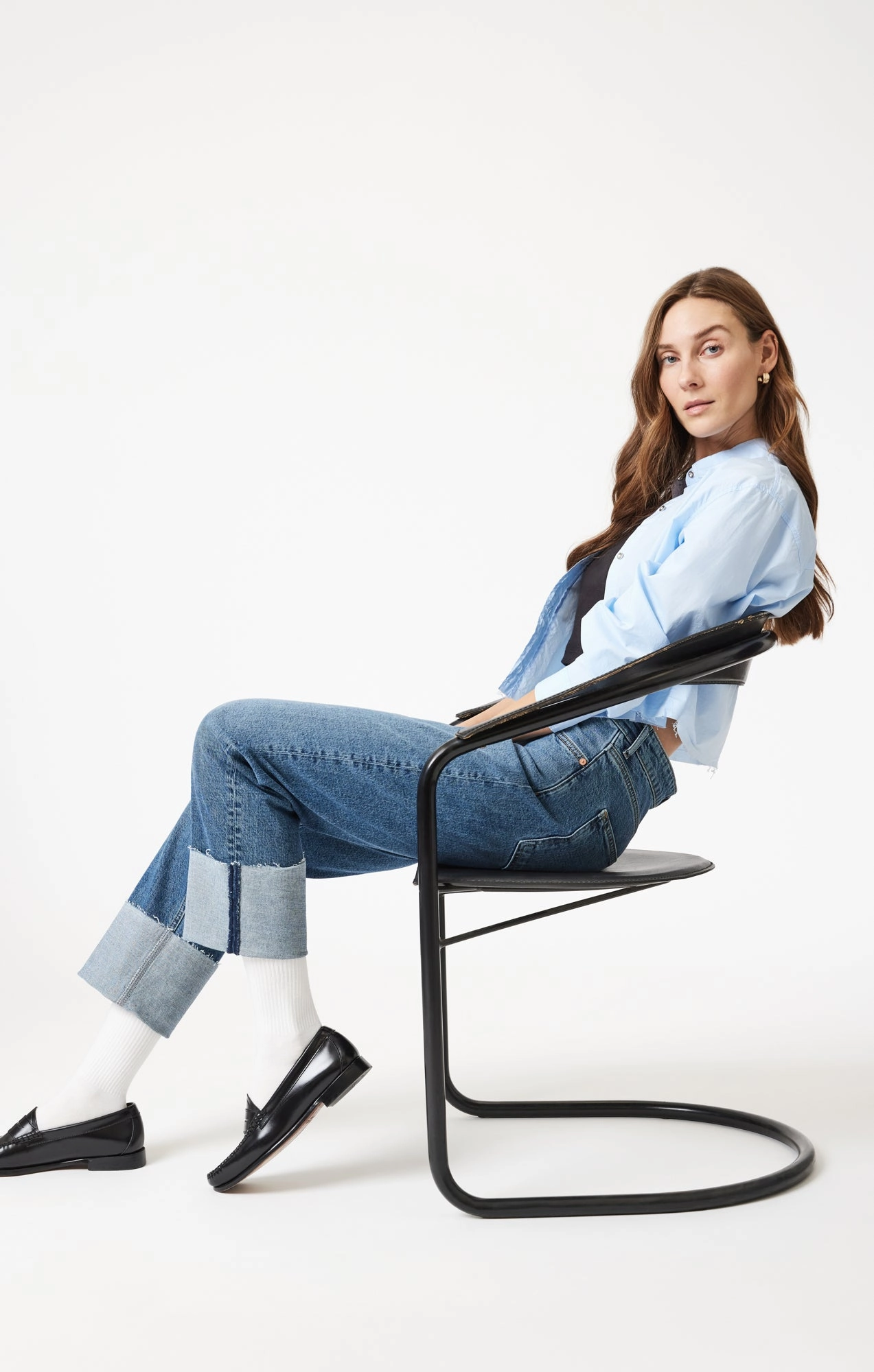 SAVANNAH CUFFED STRAIGHT LEG IN SHADED CLASSIC BLUE Shopping Day Adult Fashion Athlete Fit