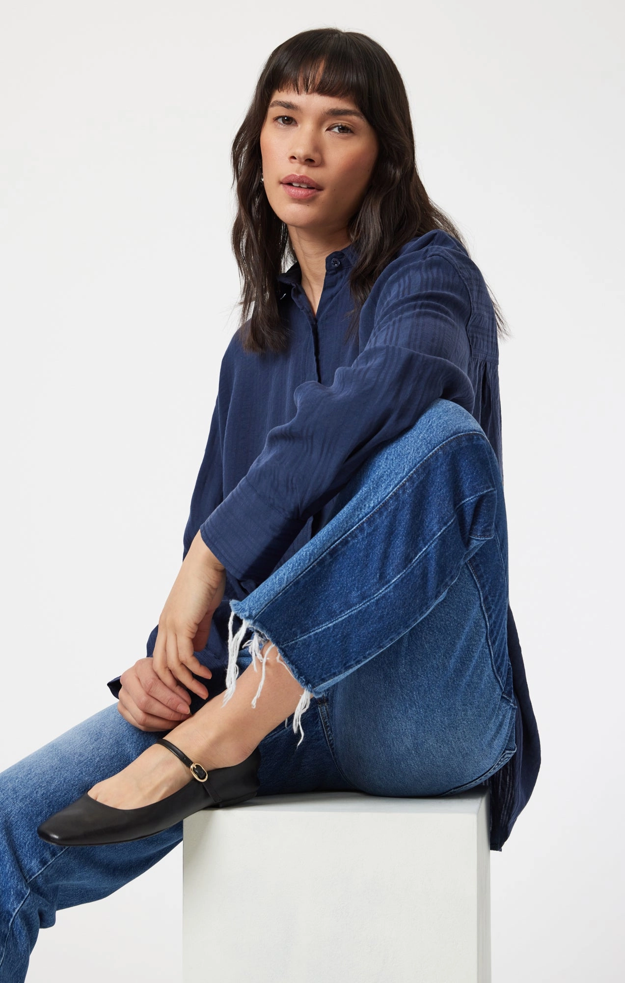 SAVANNAH STRAIGHT LEG IN MIX BLUE BLOCKING Lifestyle Choice