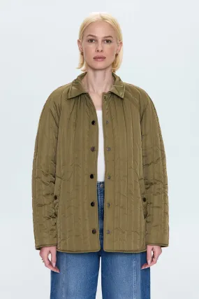 Sawyer Quilted Barn Jacket - Olive Convertible Silhouette
