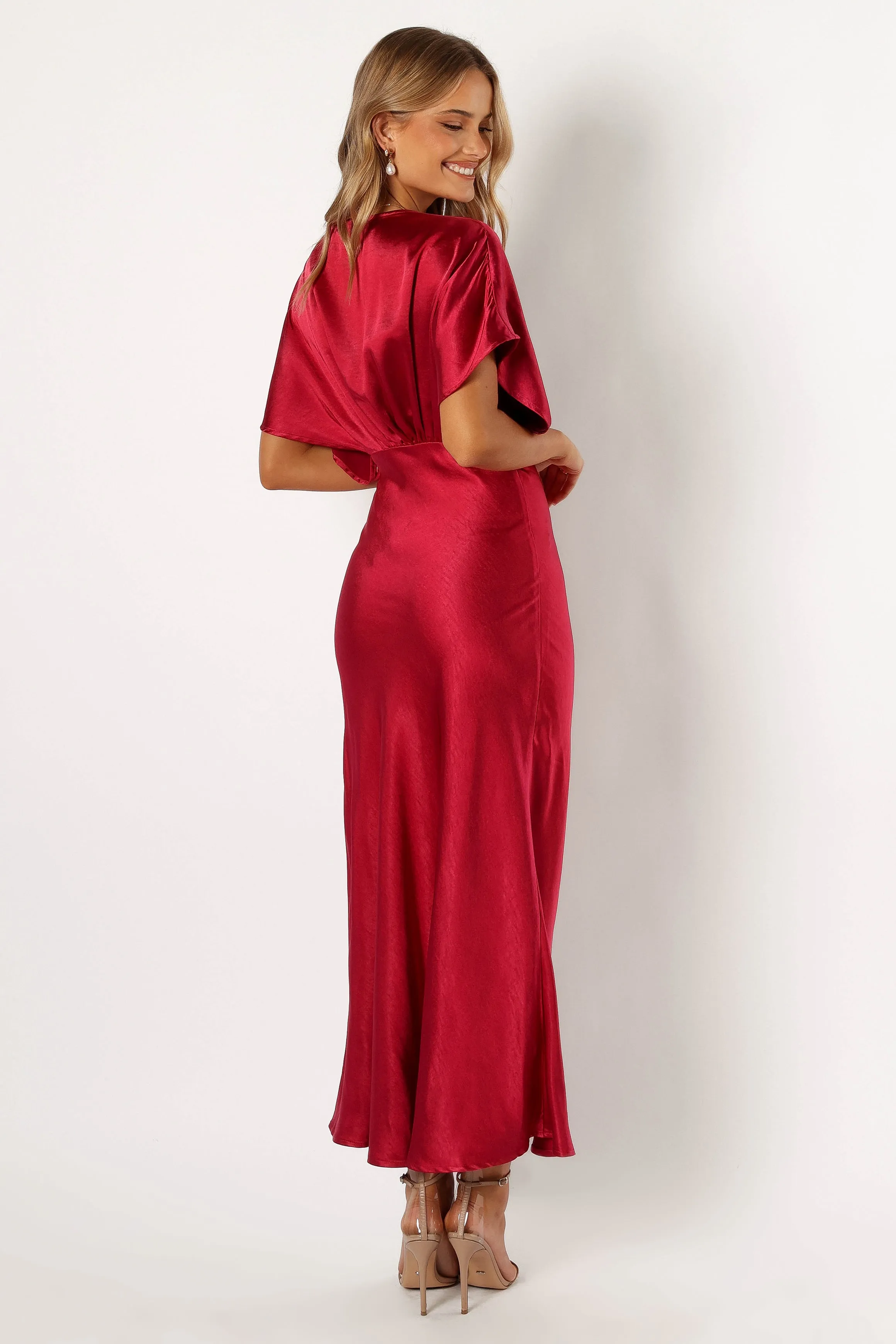 Ricki Maxi Dress - Ruby Wine Side Tie