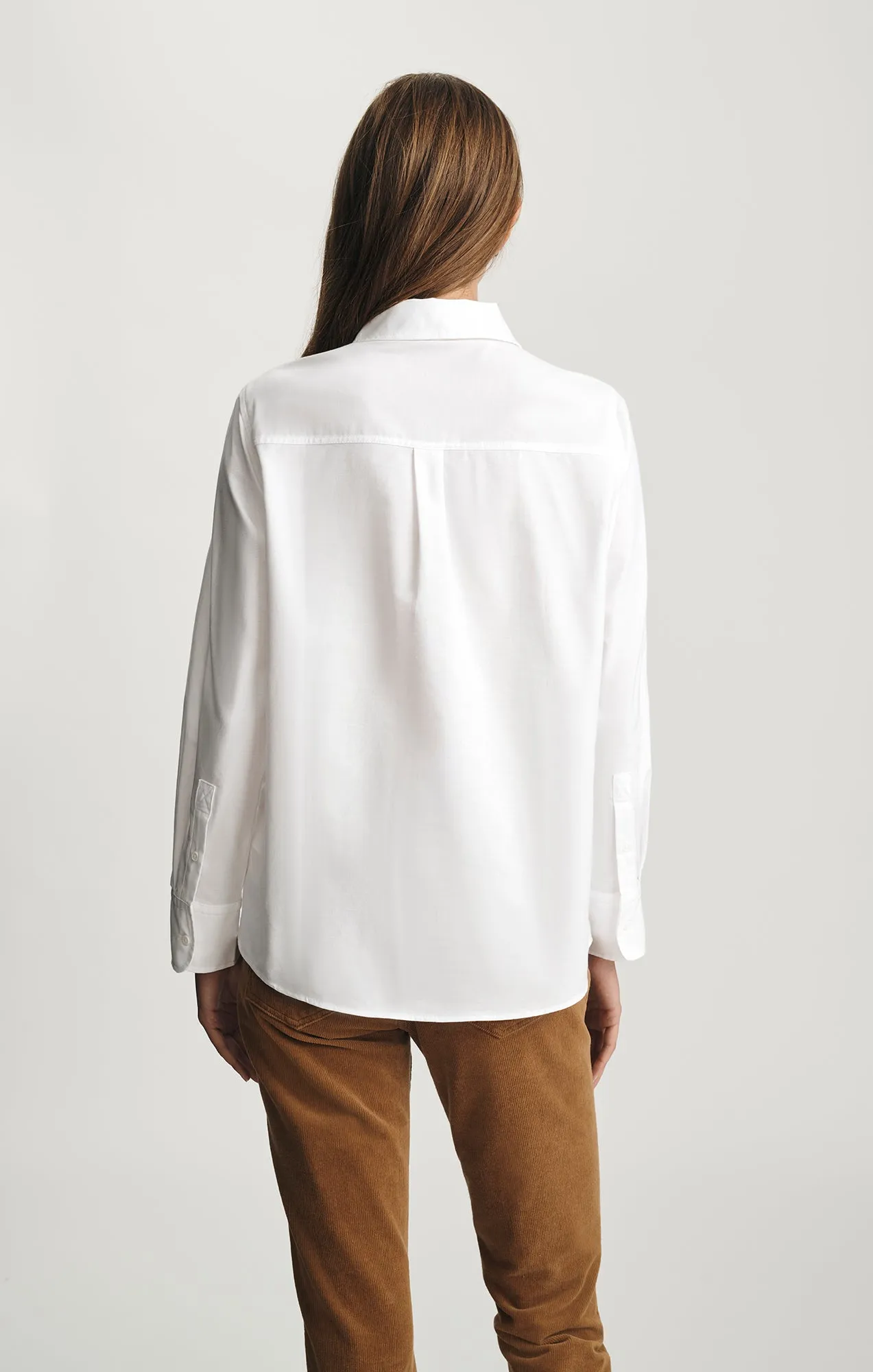 Tall Option Smart Casual LONG SLEEVE BUTTON-UP SHIRT IN ANTIQUE WHITE