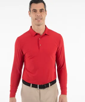 Performance Jersey Balata Print Long-Sleeve Polo Elegant Comfort Golf Course