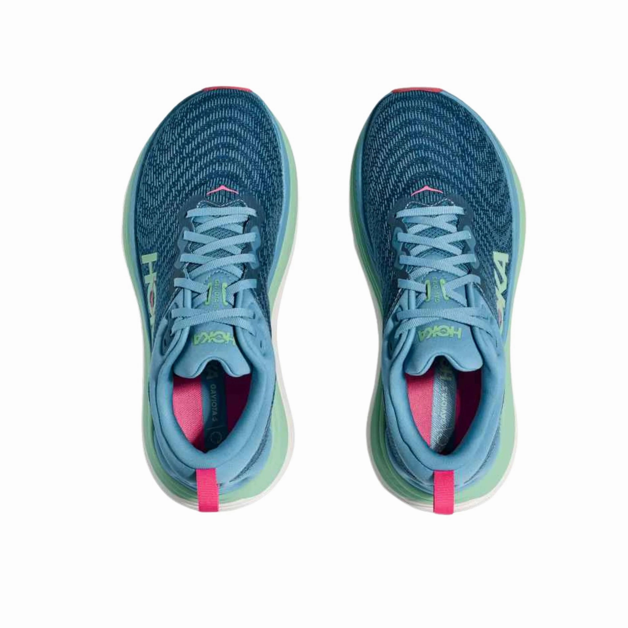 HOKA Women's Gaviota 5 Running Shoes - Alpine Blue/Jadeite Seamless 3D Knit Woven Textile