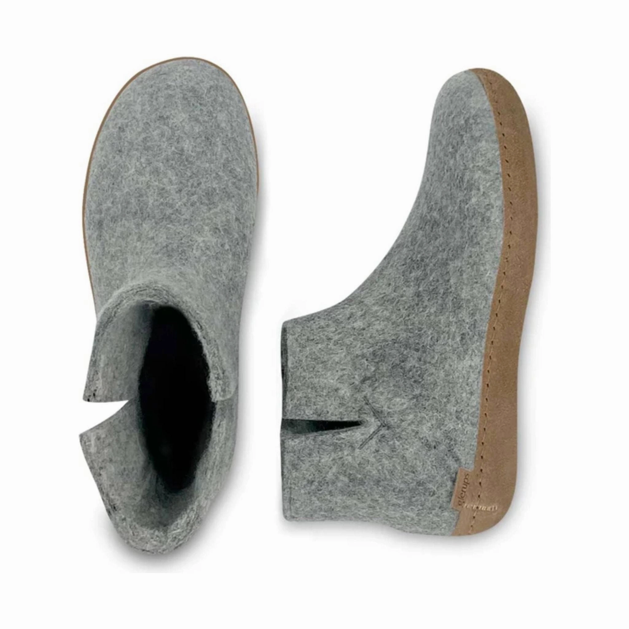 Equestrian Sport Inspired Glerups Boot With Leather Sole Slipper - Grey Suede