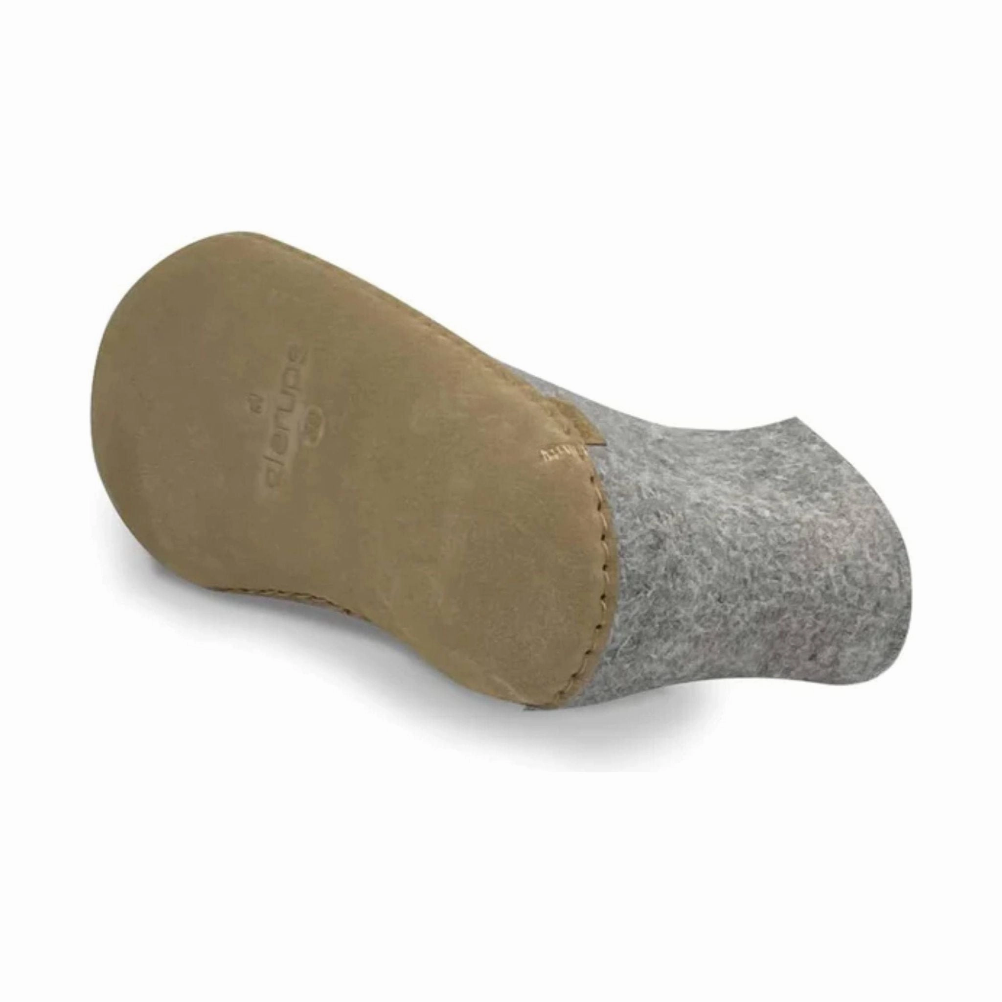 Glerups Boot With Leather Sole Slipper - Grey Suede Compact Build