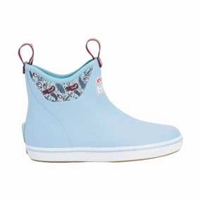 Power Step Xtratuf Women's Salmon Sisters 6 Inch Ankle Deck Boot - Salmon Blue