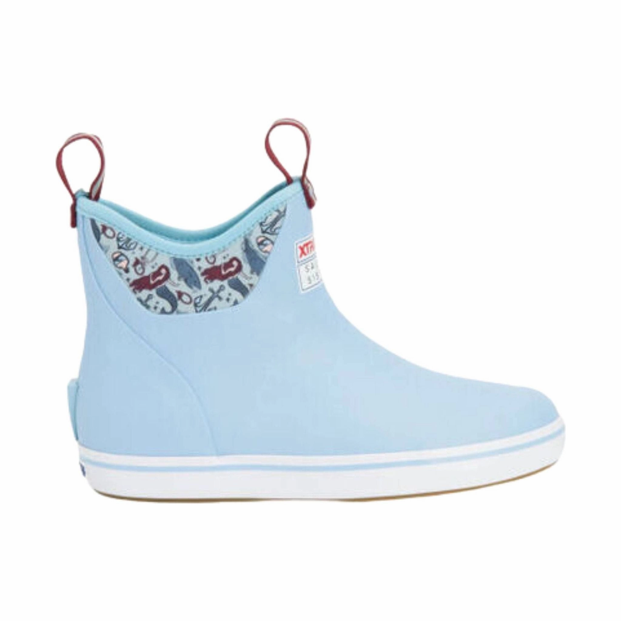 Power Step Xtratuf Women's Salmon Sisters 6 Inch Ankle Deck Boot - Salmon Blue