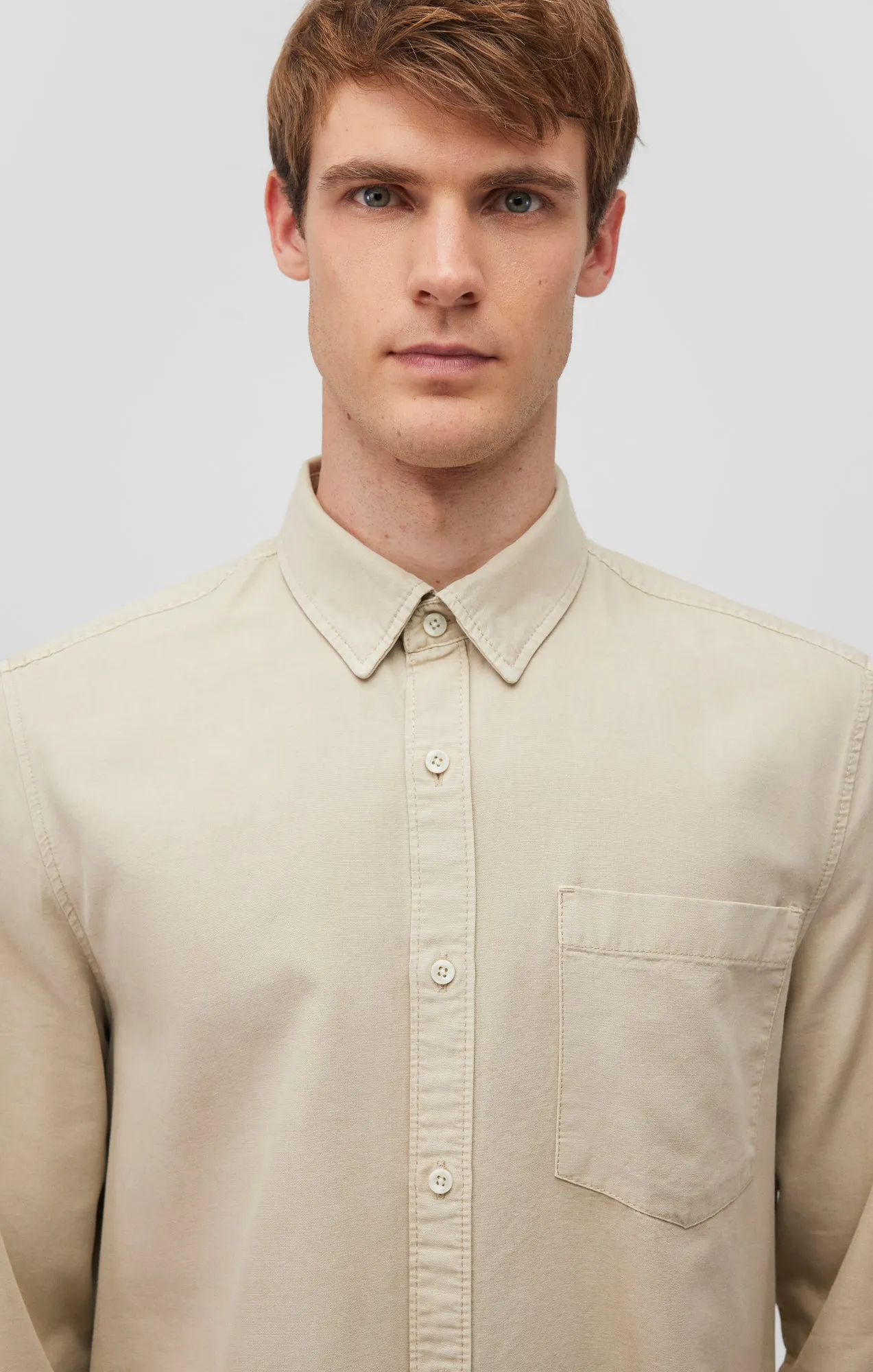 ONE POCKET BUTTON-UP SHIRT IN PELICAN Odor control