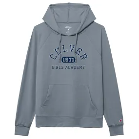 Womens 1971 CGA All Day Hood - Riviera Blue Subtle Embroidery Essential Top