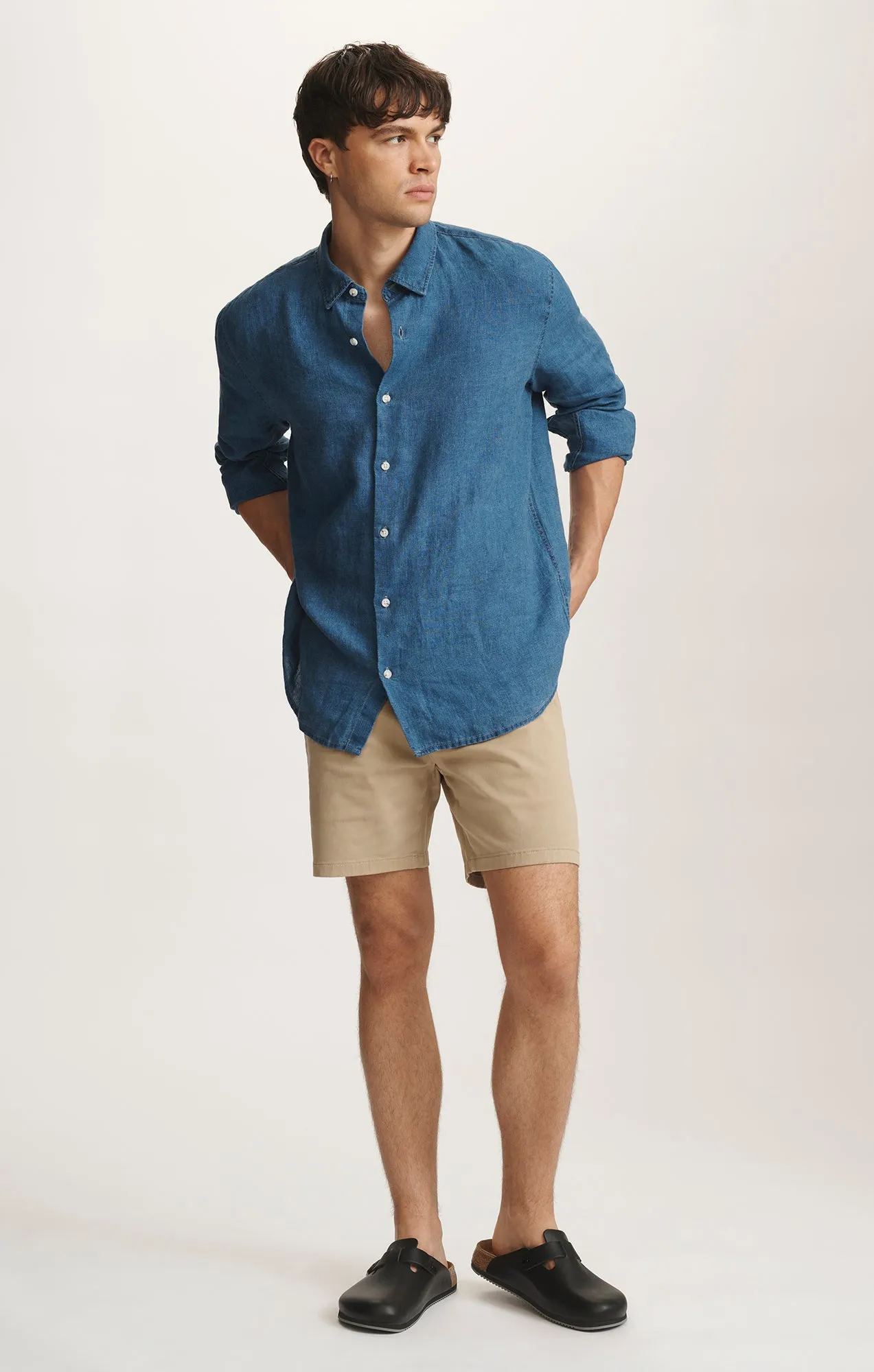 NATE SHORTS IN KHAKI CASUAL TWILL Trendy Comfort Easy Flow Fit