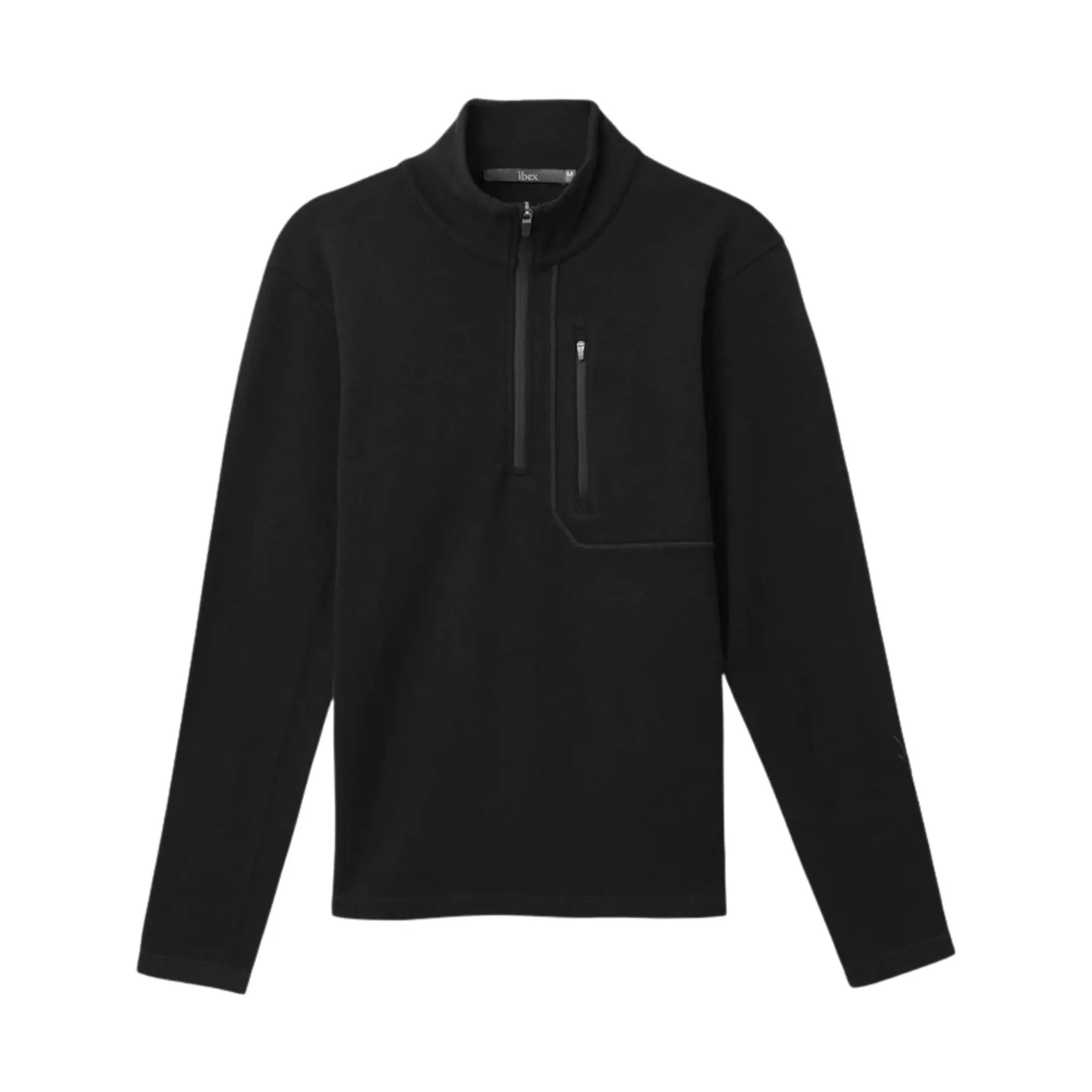 Flexible Comfort Double Buttons Ibex Men's Shak Quarter Zip - Black