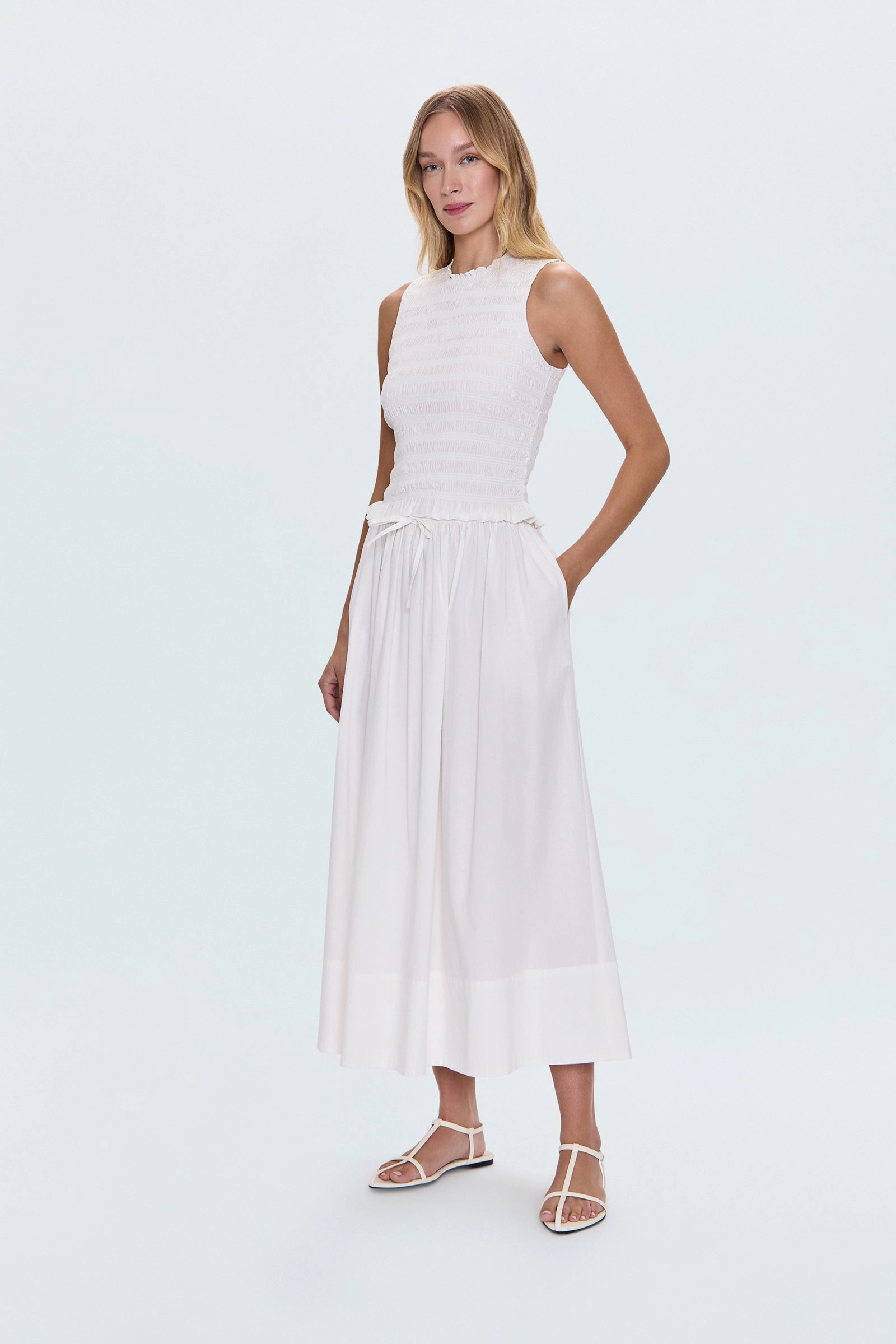 Noelle Poplin Maxi Skirt - Le Blanc Hypoallergenic fabric Heat Dissipating Fabric