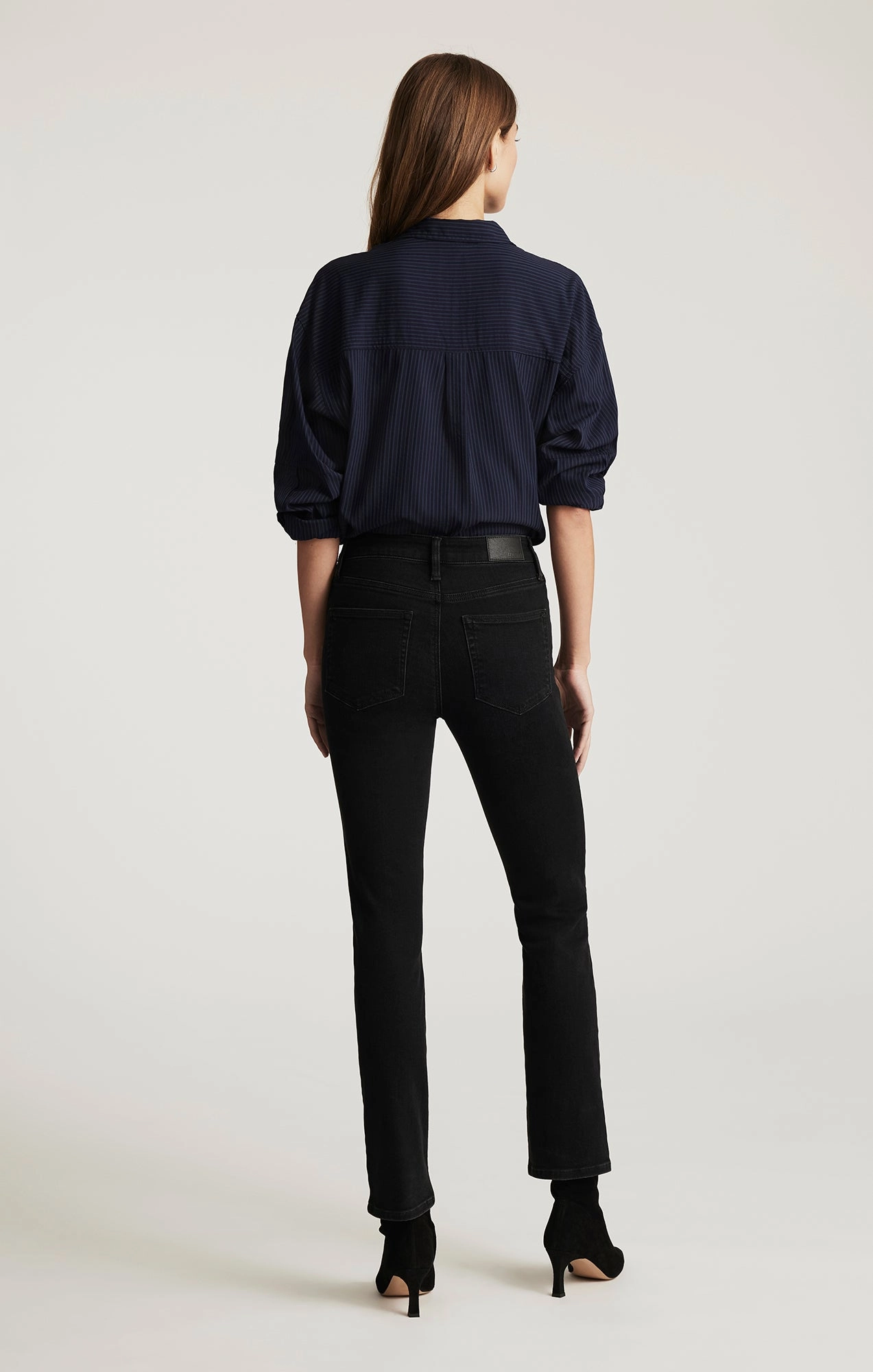 Office Wear Weekend Warrior Trend Setter KENDRA STRAIGHT LEG IN DARK SMOKE FLEX BLUE