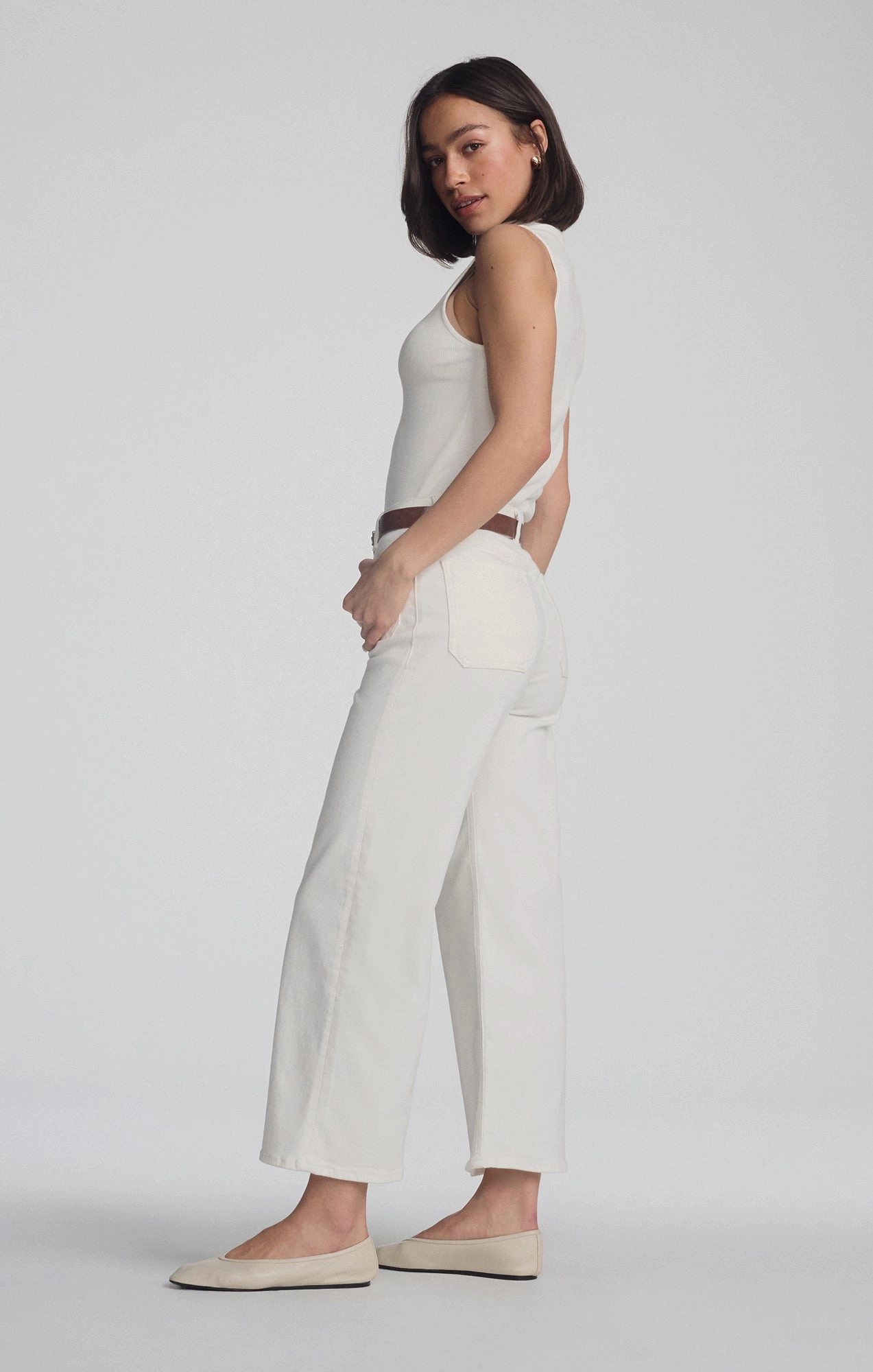 PALOMA MARINE WIDE LEG IN WHITE FLEX BLUE Simple Choice Basic Attire