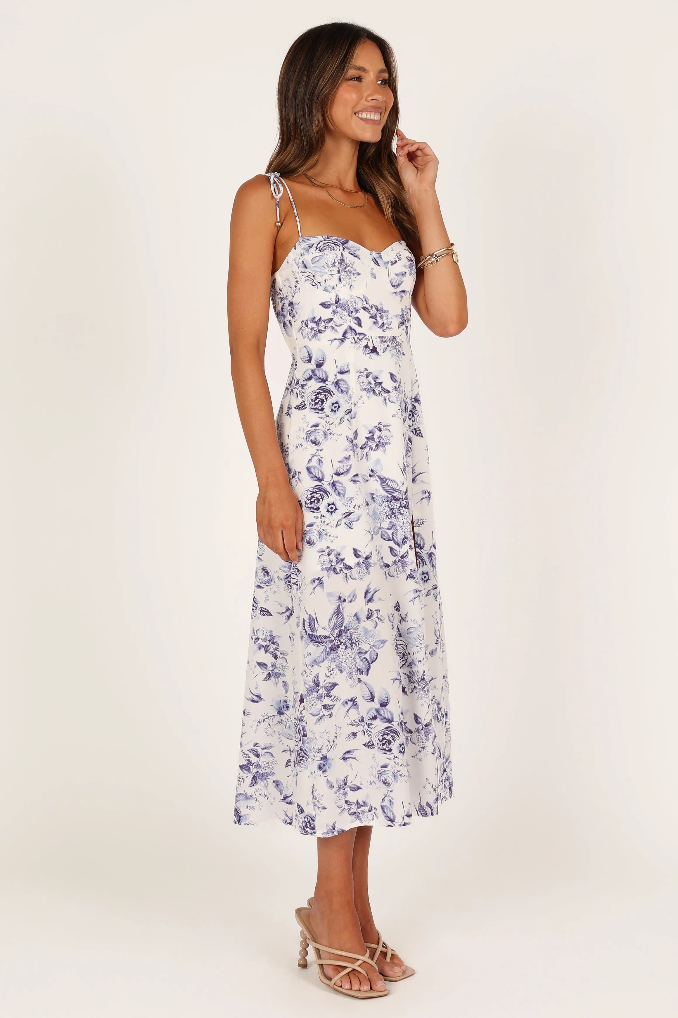 Comfortable shift dress Azelia Dress - Blue Floral
